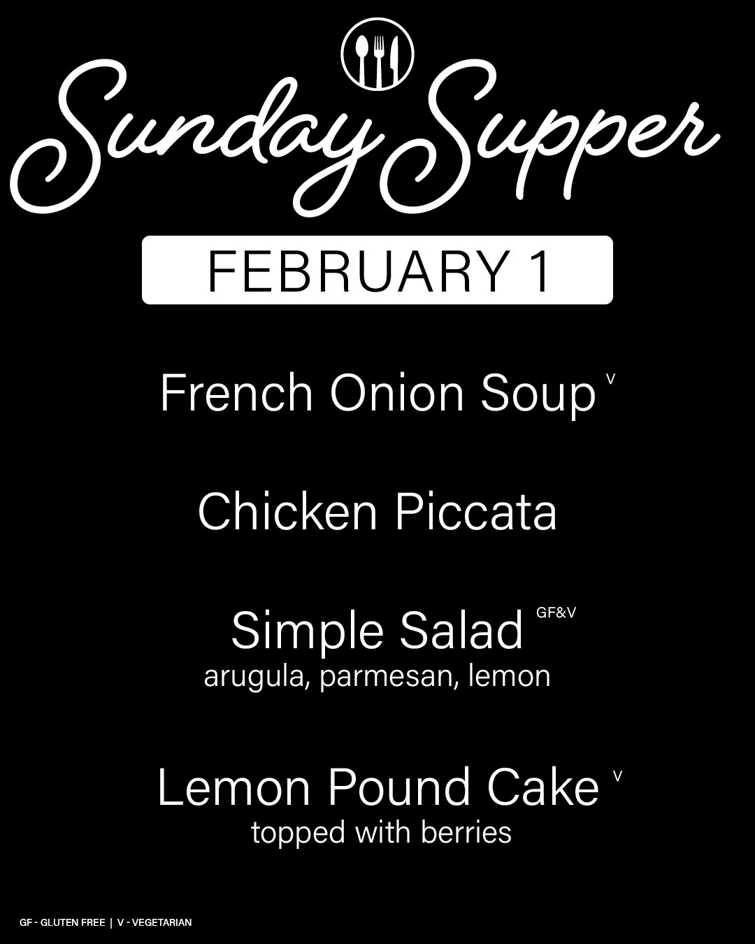 Sunday Supper - Feb. 1