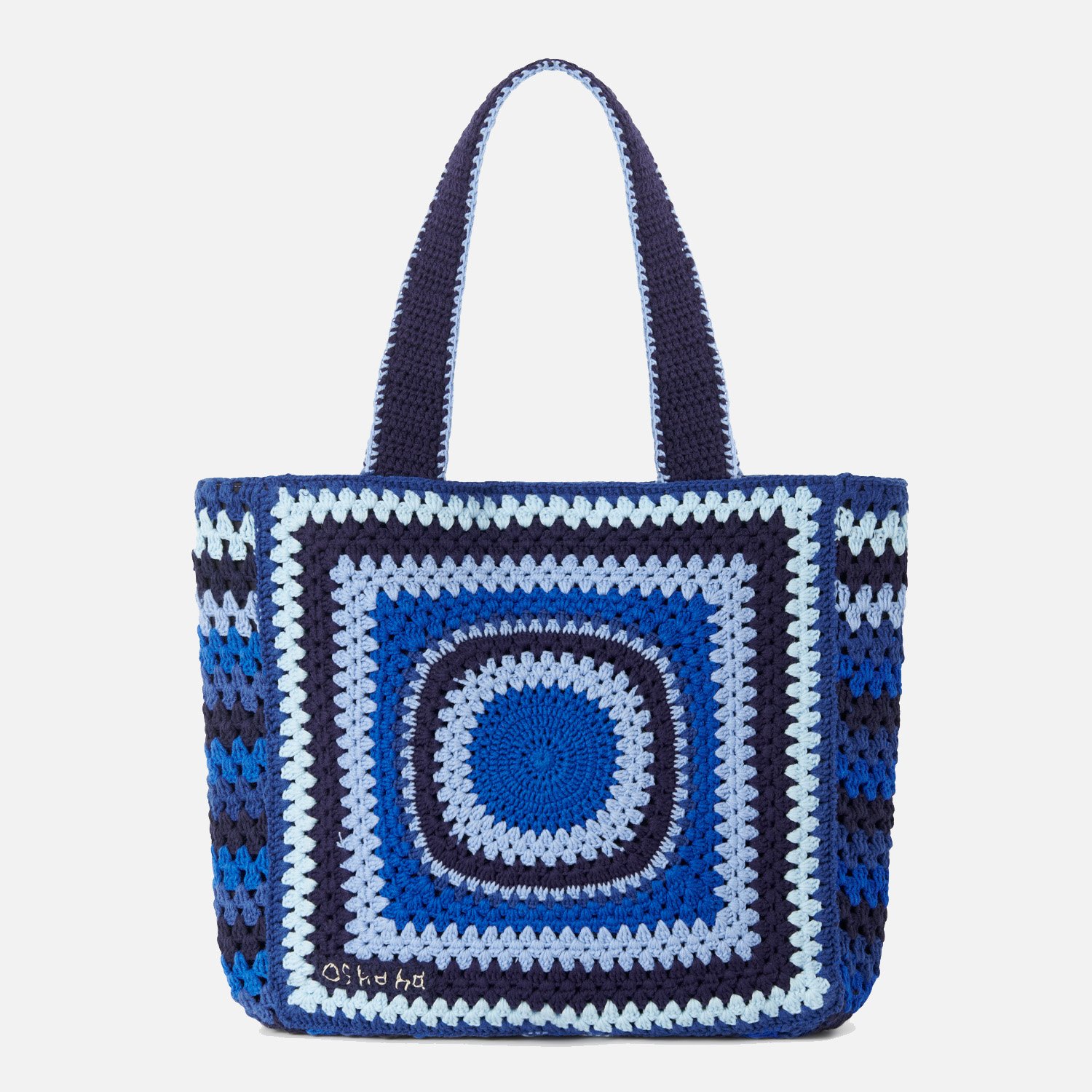 Shams handmade crochet bag: blue
