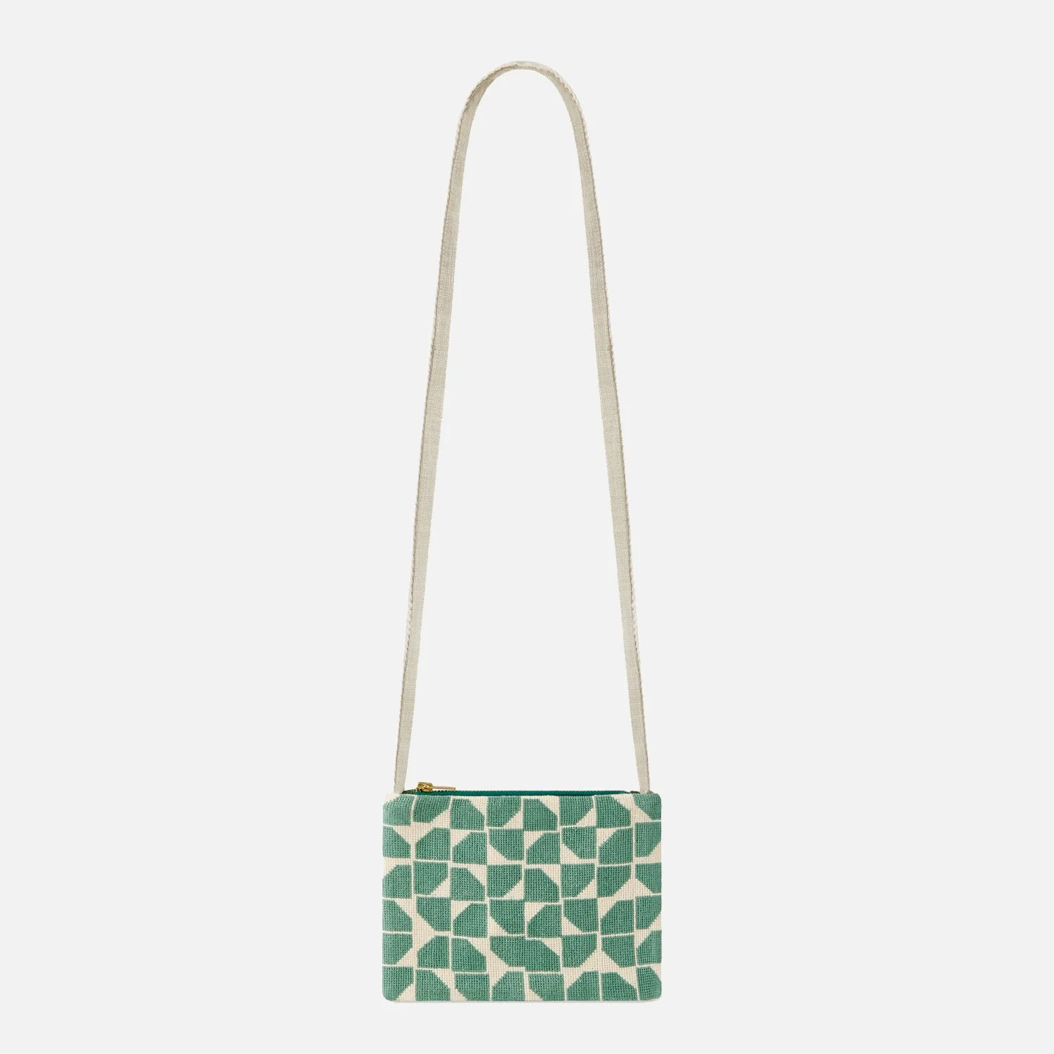 Damascene tiles hand-embroidered bag