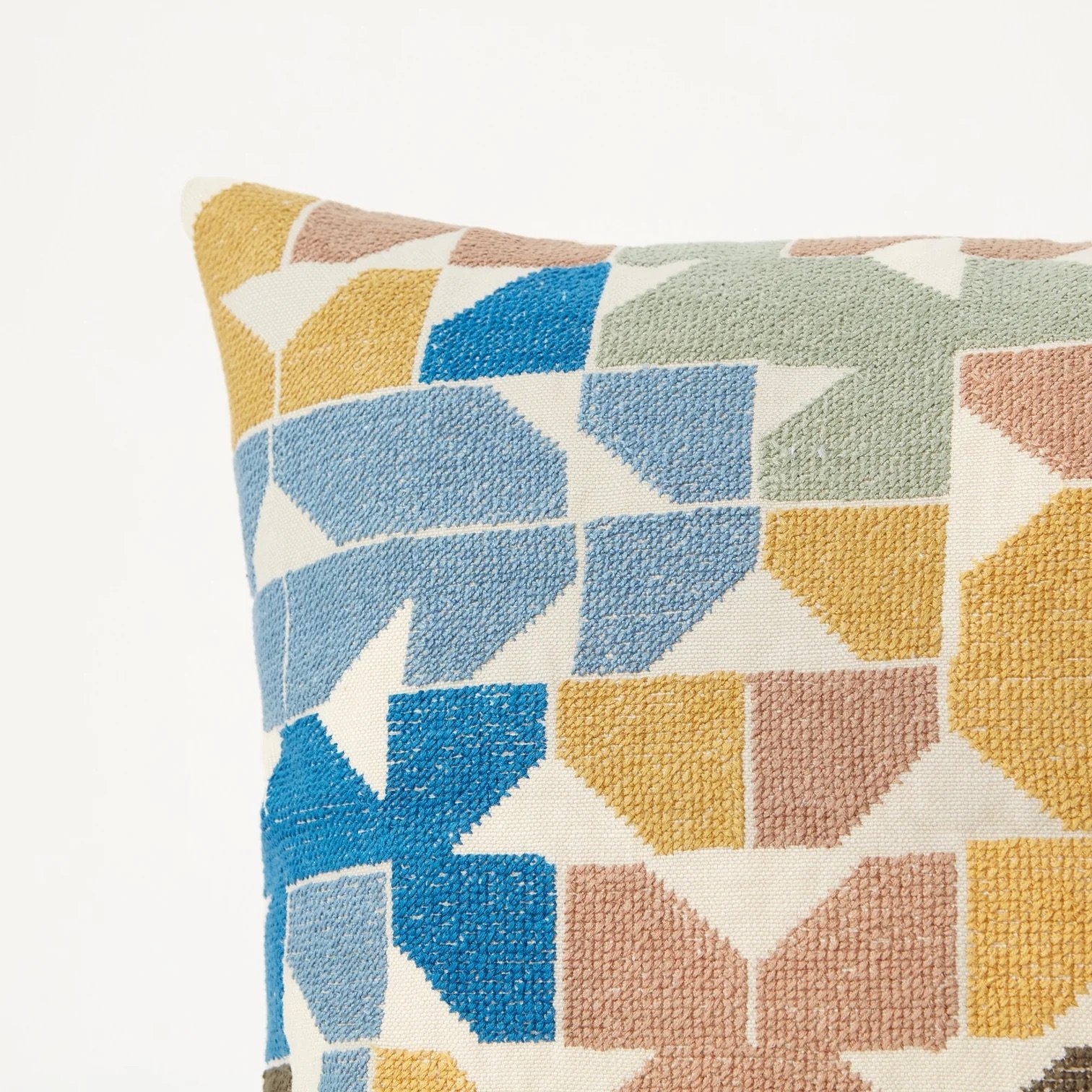 Damascene Tiles hand-embroidered cushion cover