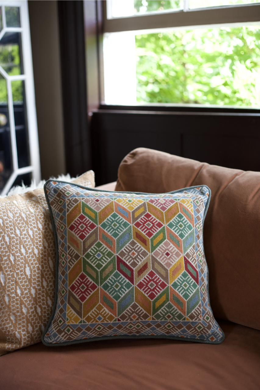 Ahlam hand-embroidered cushion