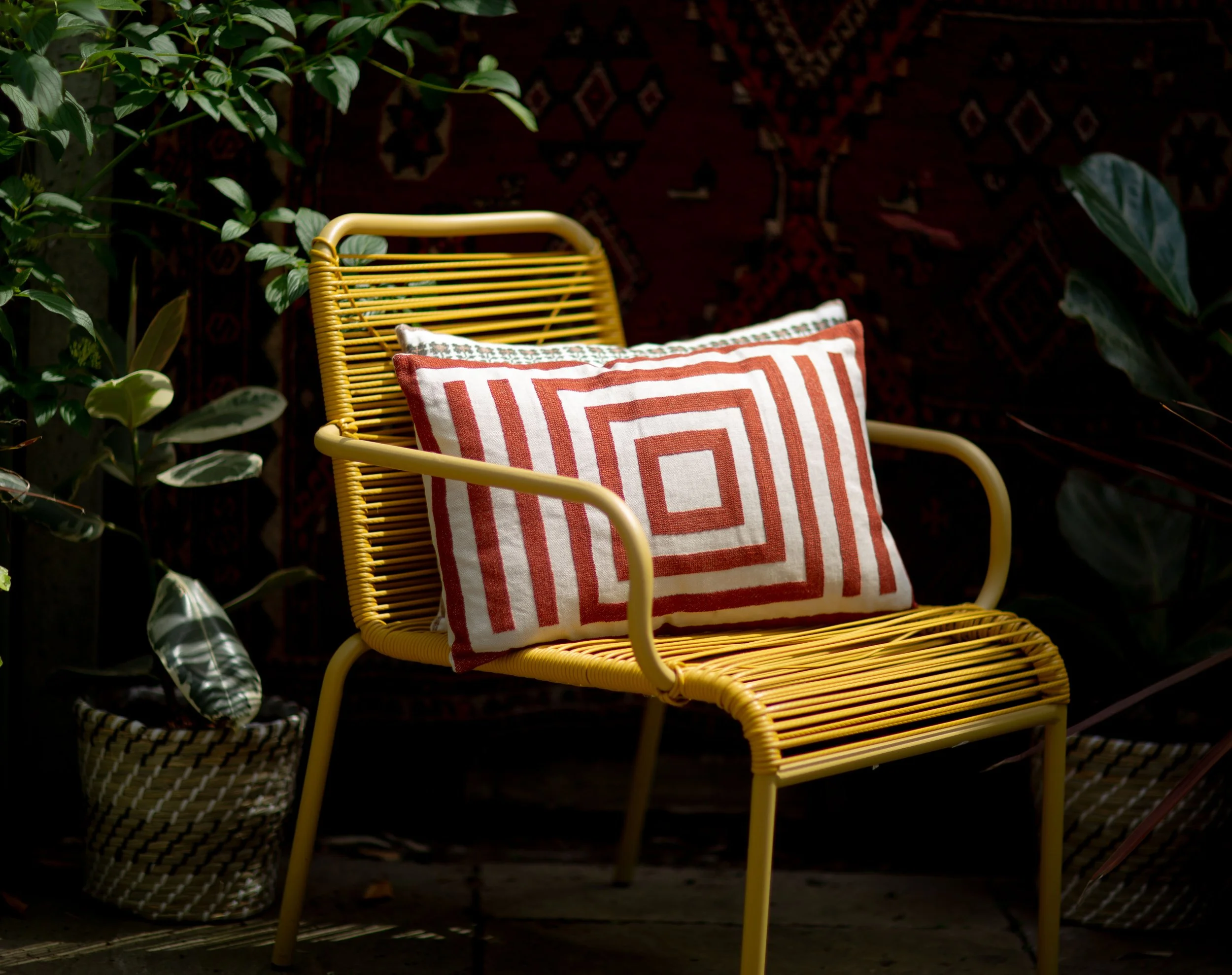 Rabia hand-embroidered cushion
