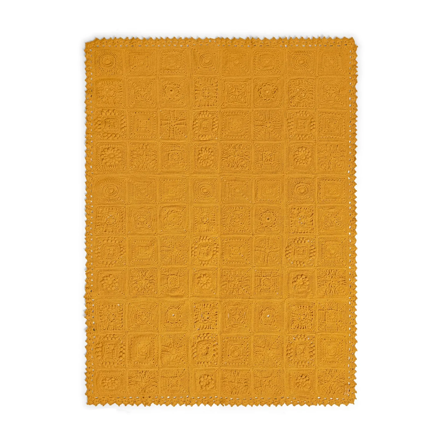Azizi large handmade crochet blanket - yellow