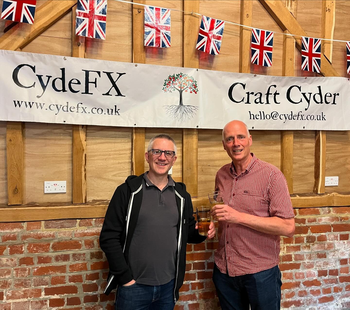 Here we are, Andy and Carl, the Cydefx Cyder Makers at the Sproughton Beer Festival, featuring our very own &ldquo;Festival Cyder&rdquo;. They also do a great range of local beers and lovely grub. Open tomorrow (Sunday 12/05) from 12 to 10. Don&rsquo