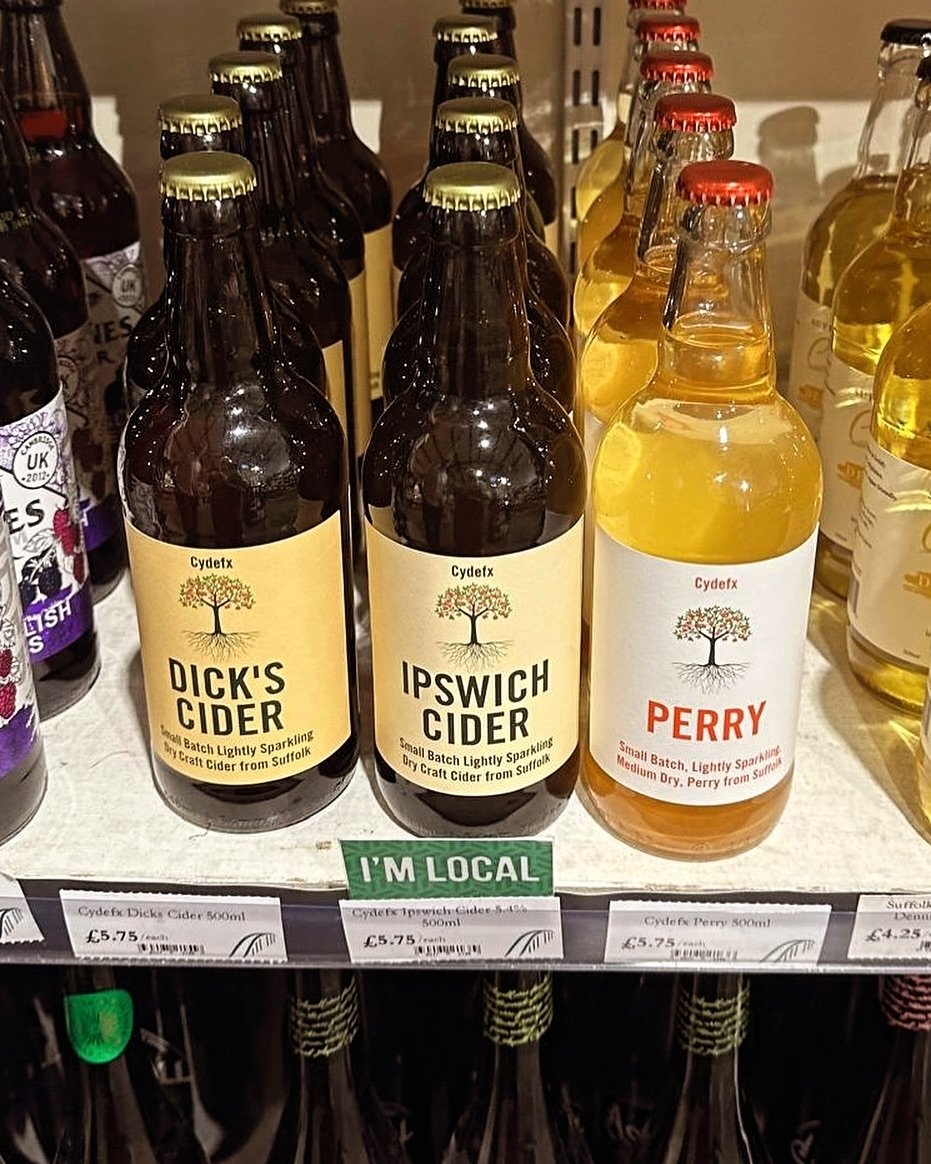 As we progress with deliveries this week it was great to see our cider and perry make it to the shelves within minutes of arriving @suffolkfoodhall .
.
.
.
.
#suffolkcider #realcider #cider #craftcider #notfromconcentrate #shoplocal #cydefx