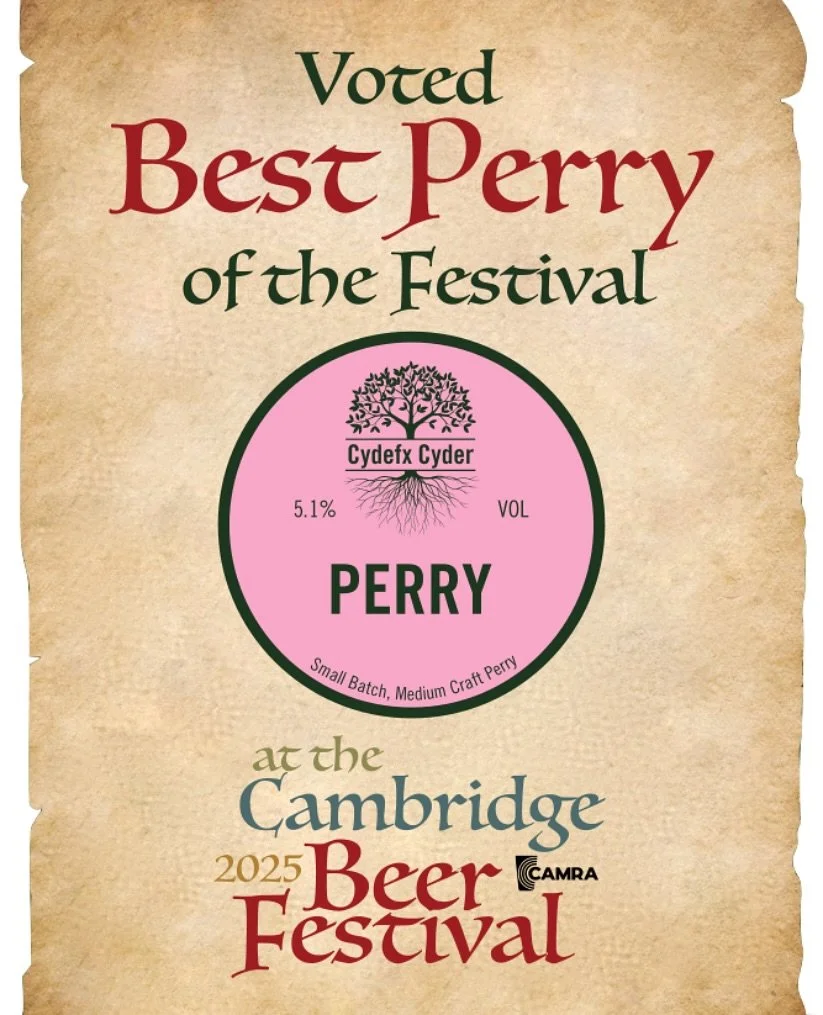 Yay! Recognition for our quality - we must be doing something right. Our Perry was voted by the festival goers as the best Perry of the festival. Not a bad accolade. Thank you to everyone who voted for us!
#perry #realperry #suffolkperry #cydefx #cam