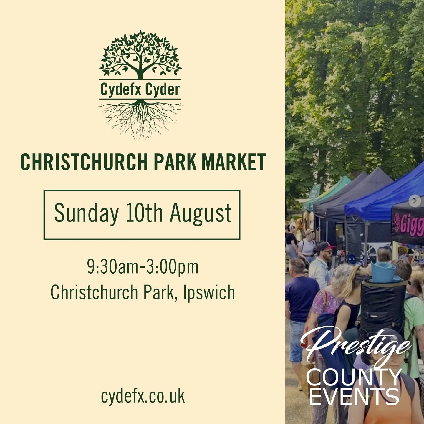 Not sure what you&rsquo;re doing on Sunday (10th Aug). Well it&rsquo;s going to be warm and sunny, perfect cyder drinking weather so why not come down to @christchurchparkmarket as we&rsquo;re serving from the keg!
.
.
.
.
#craftcider #realcider #suf