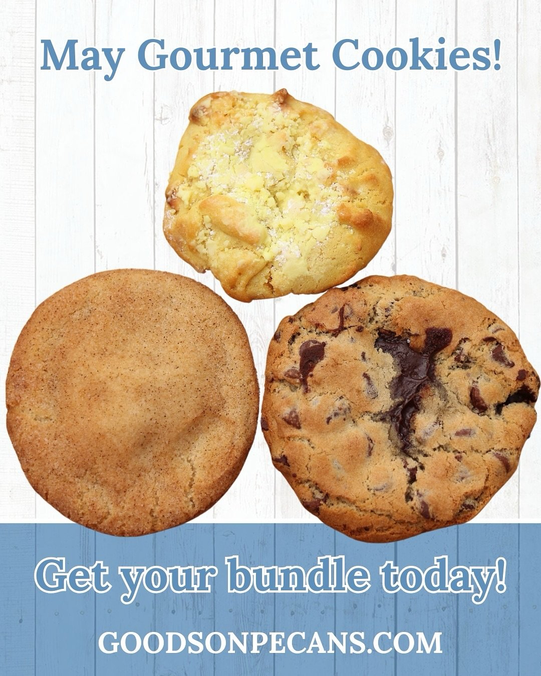 May’s Cookie Madness is here! 🍪✨ Indulge in our ChocoLush Ganache Bliss, Snickerdazzle Cinnamon Swirl, and Sweet Lemon Dream – each 5oz of pure delight! 😍 Freshly baked, bursting with flavor, and ready to steal your heart. 💙 Order just