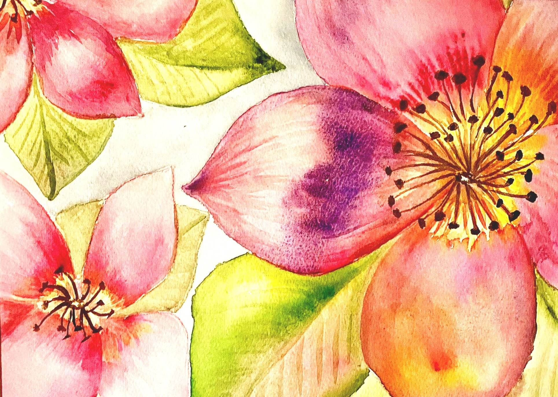 Intense Watercolor Flowers-IA00019