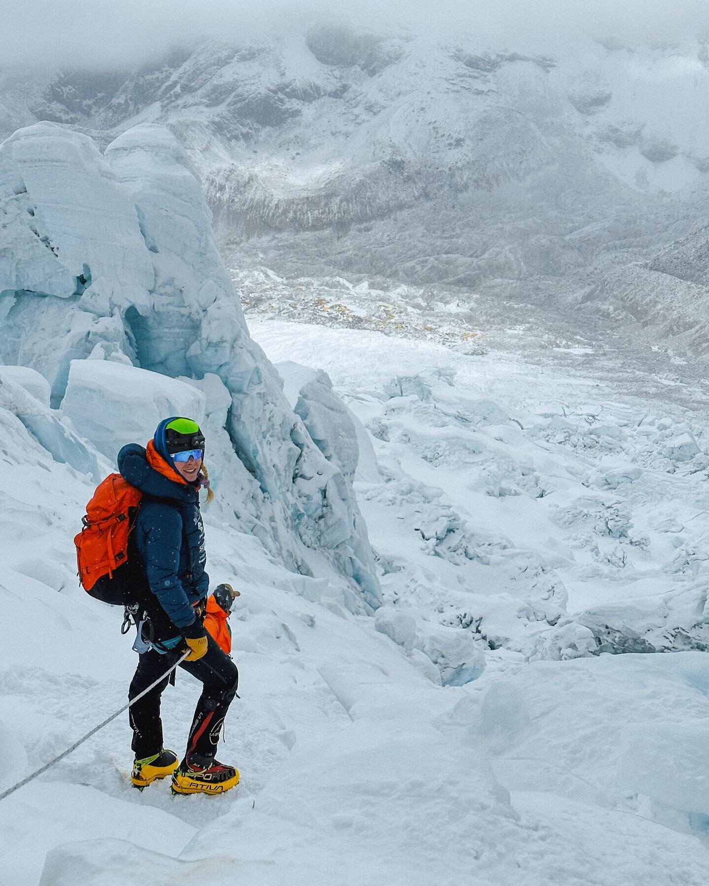 First time through the amazing and huge Khumbu Icefall. These dimensions are insane and this place offers so much good and bad. 

This climb was our pre-rotation. Meaning, we wanted to climb up to touch Camp 1 plateau, and then down to EBC again on o