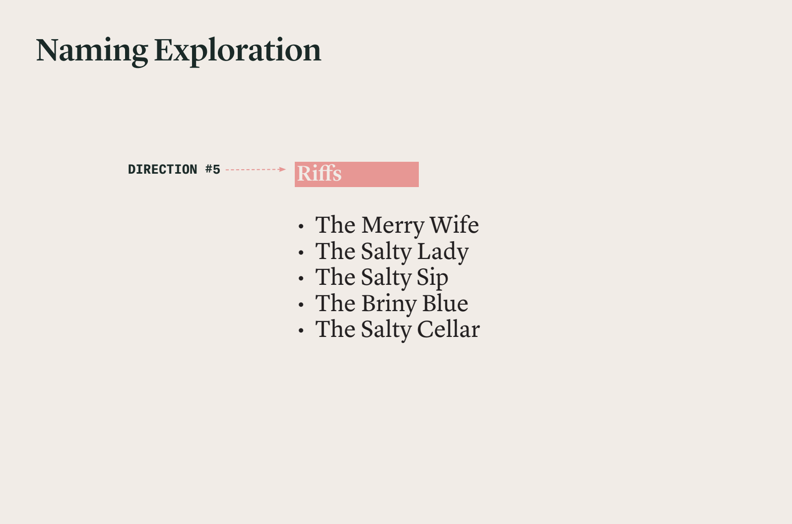 Naming directions for the new restaurant