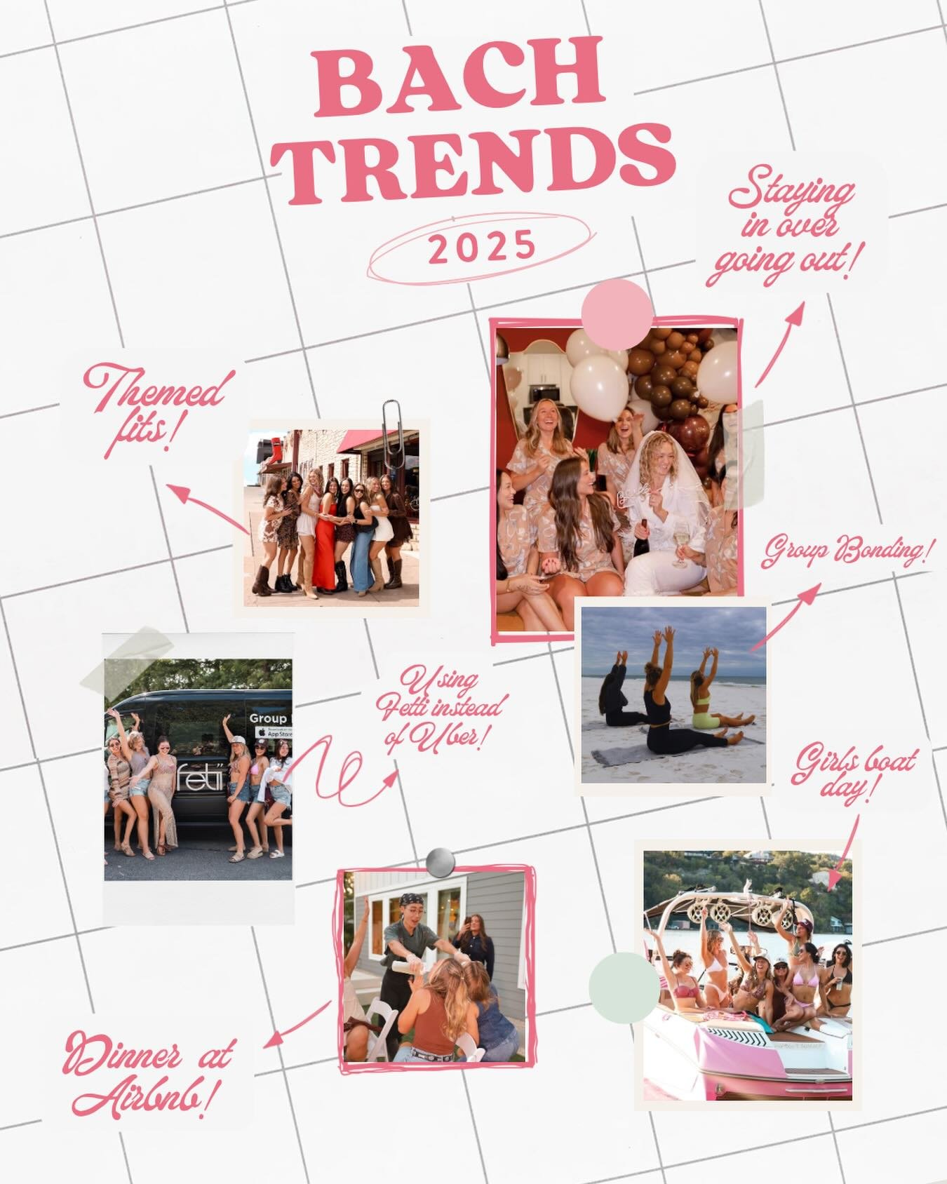 Here&rsquo;s what bachelorettes did in 2025 ✨

From themed fits and staying in over going out to boat days, private dinners at the airbnb and of course group bonding, these are some bach trends we&rsquo;re loving this year! Which one is your vibe? 👰