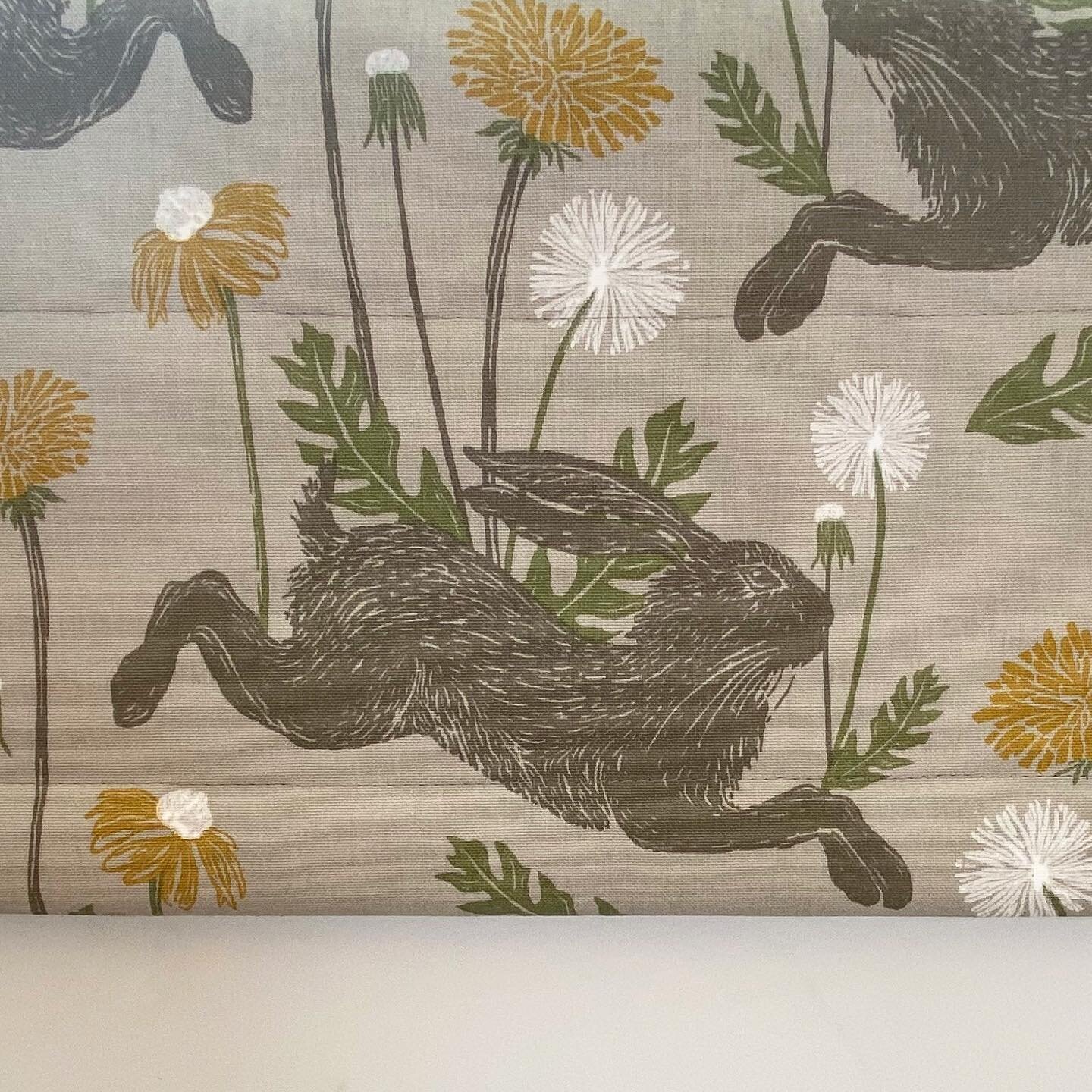 Not only do we like the take the time to choose where the pattern will sit best but also how could you cut off part of the bunny! This was a roman blind for a little one! #romanblind #handmade #bespokeblind #bespokeromanblind #skipton #madeinyorkshir