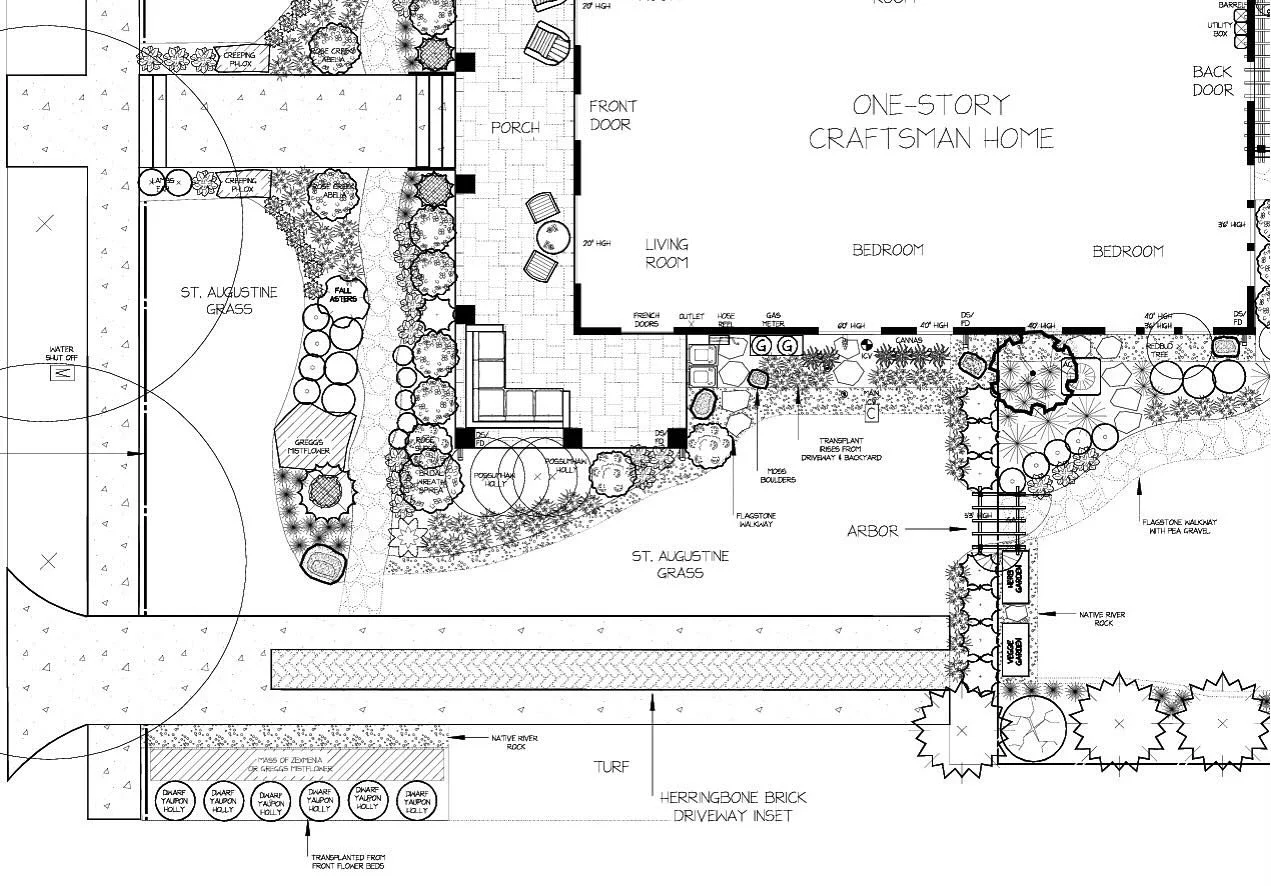 Love creating cozy spaces and rooms in the landscape.

For this 1920&rsquo;s Craftsman Home, I love adding specific details that compliment and bring out the historic style of the home:
- &ldquo;Cottage style&rdquo; white picket fence
- Ribbon or &ld