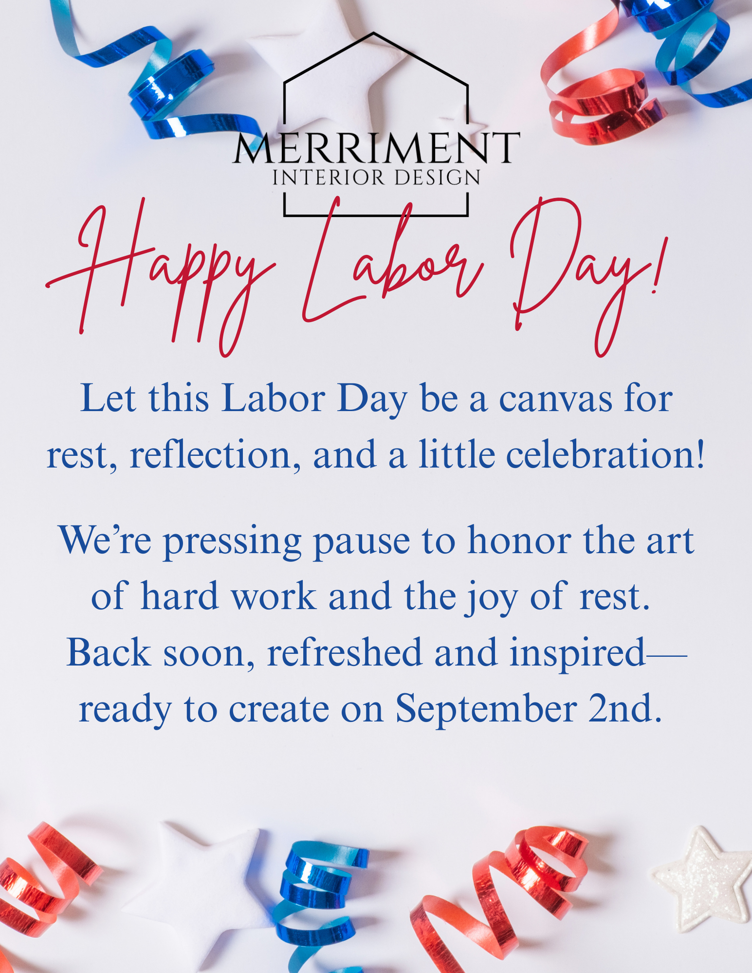 Merriment Closed for Labor Day