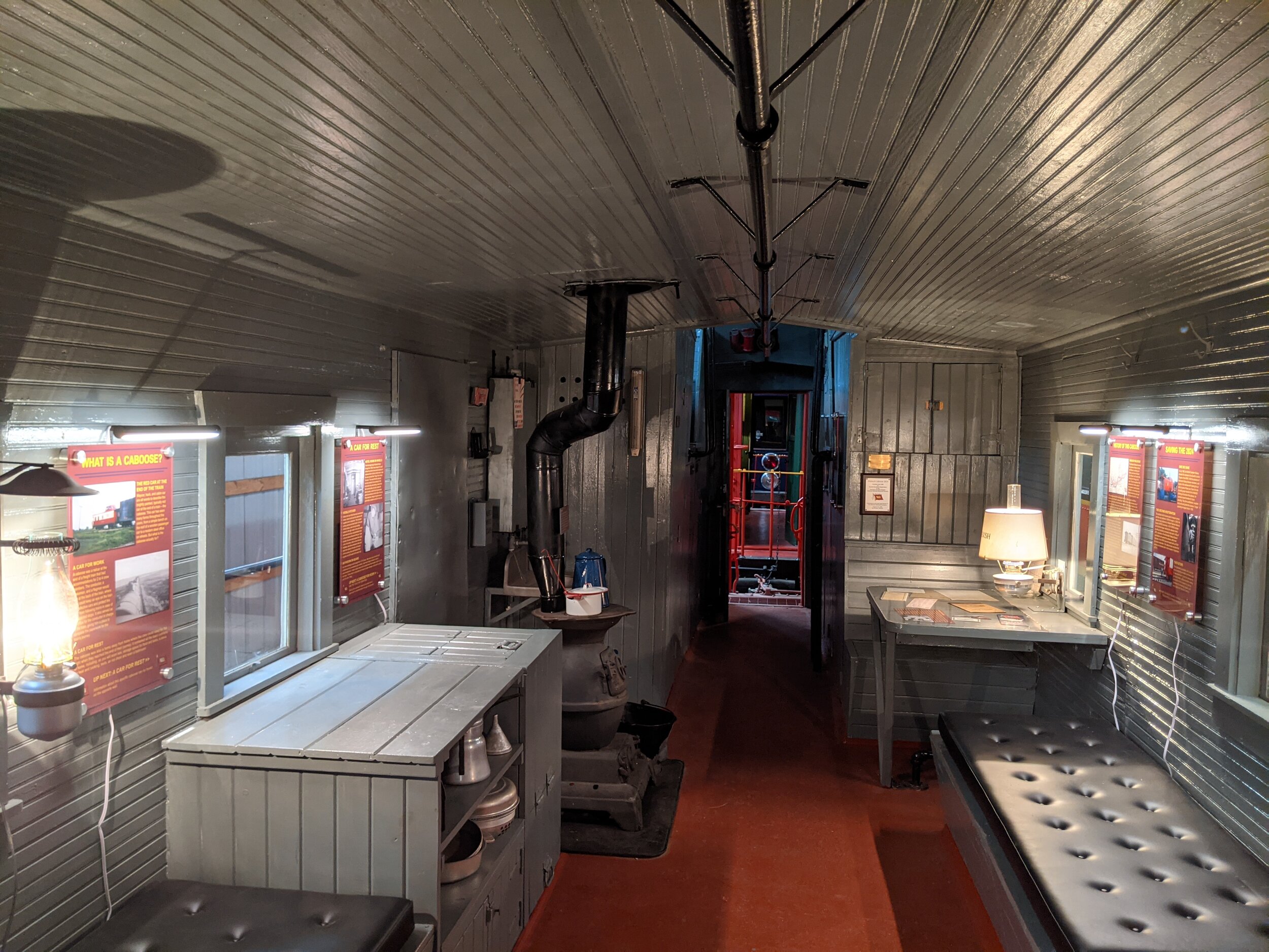  The restored interior of the caboose.  