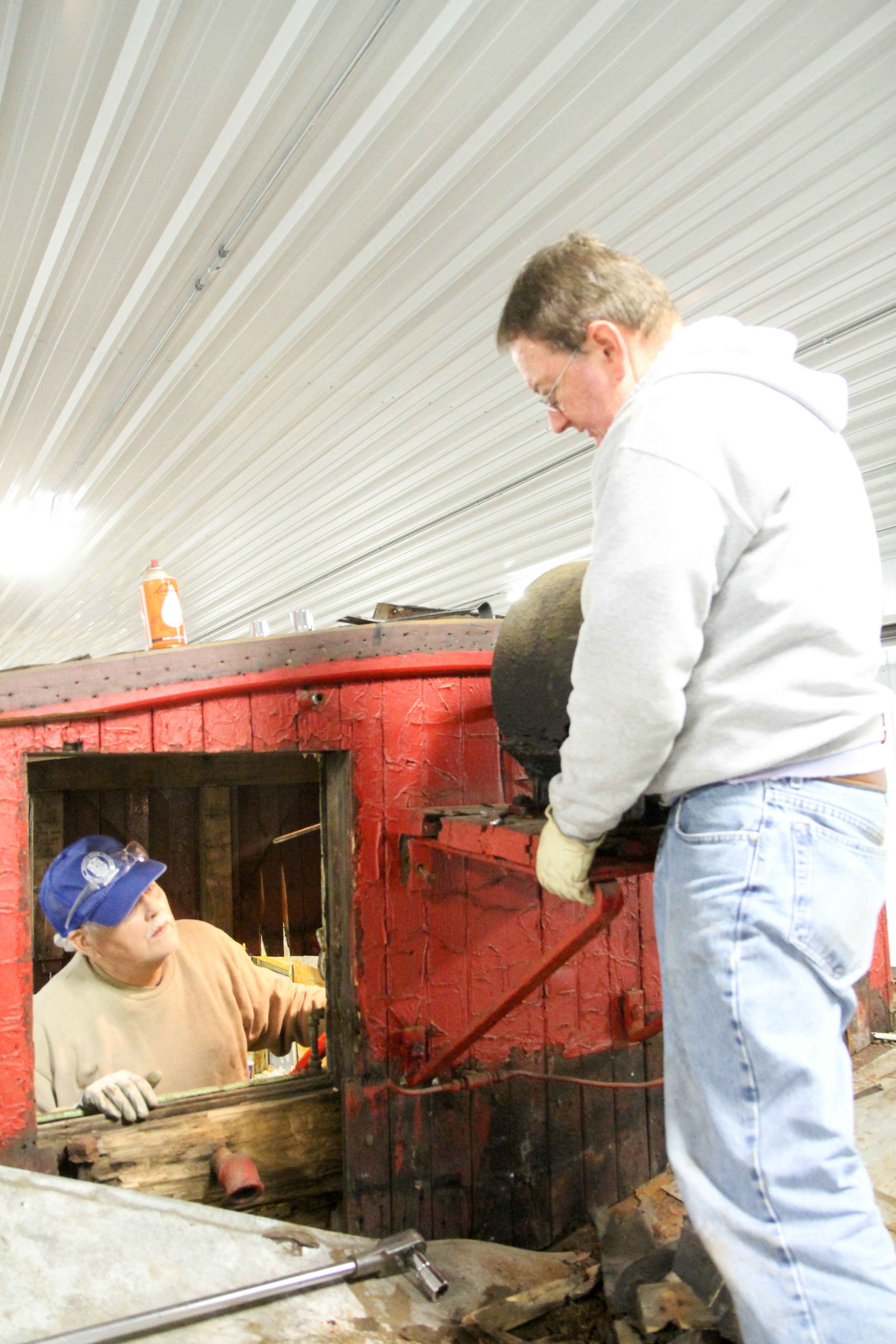  Disassembly of the snowplow was a significant effort, with each piece removed needing to be carefully measured and documented.  