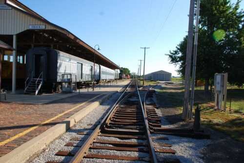 An overall view of the new car barn's location to the display tracks.
