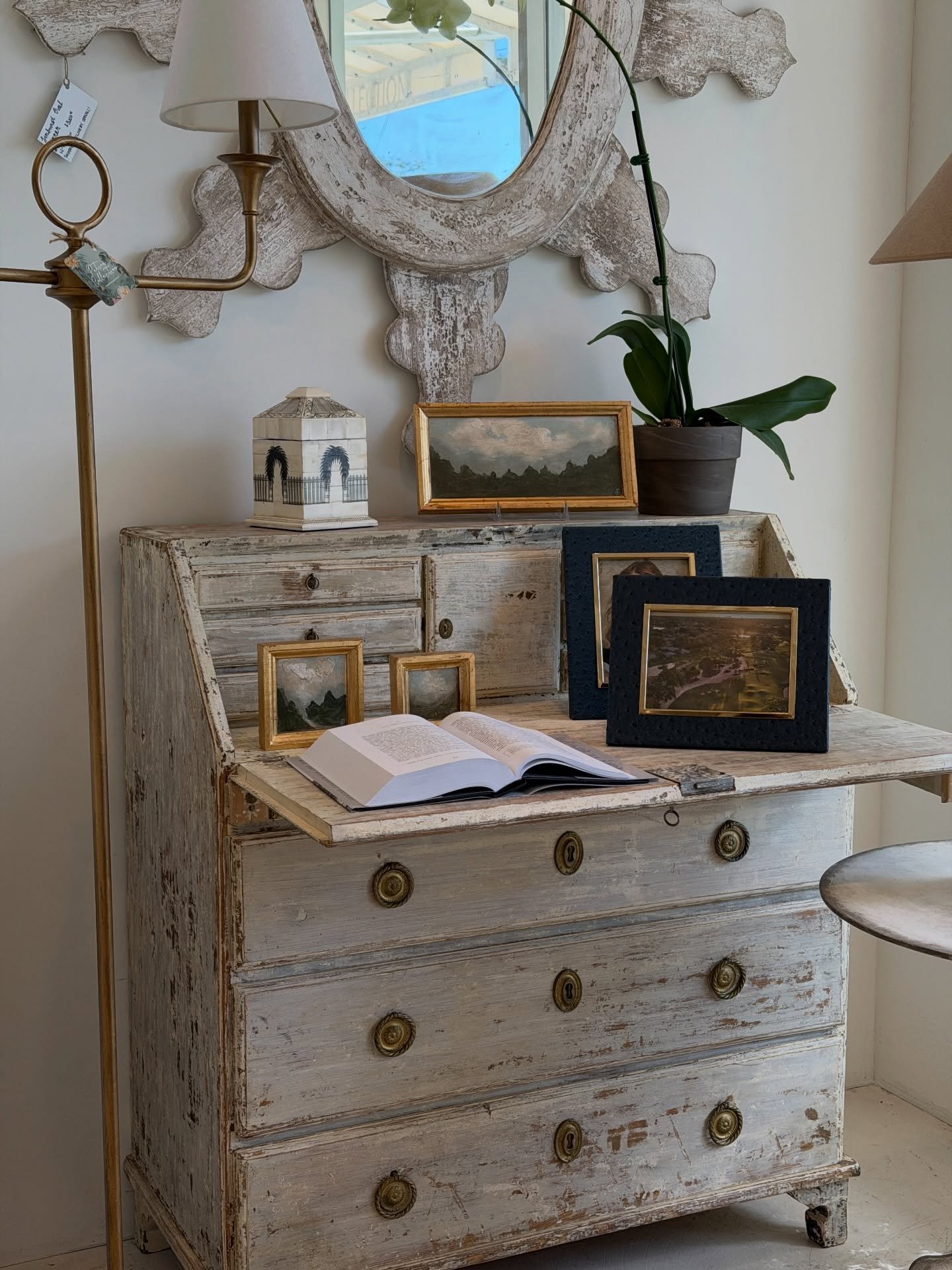 A desk should feel like more than a place to work &mdash; it should feel like a moment.

From curved Swedish secretaries to grand architectural cabinets and hand-painted Italian tables, each piece carries its own history and personality. Different ce