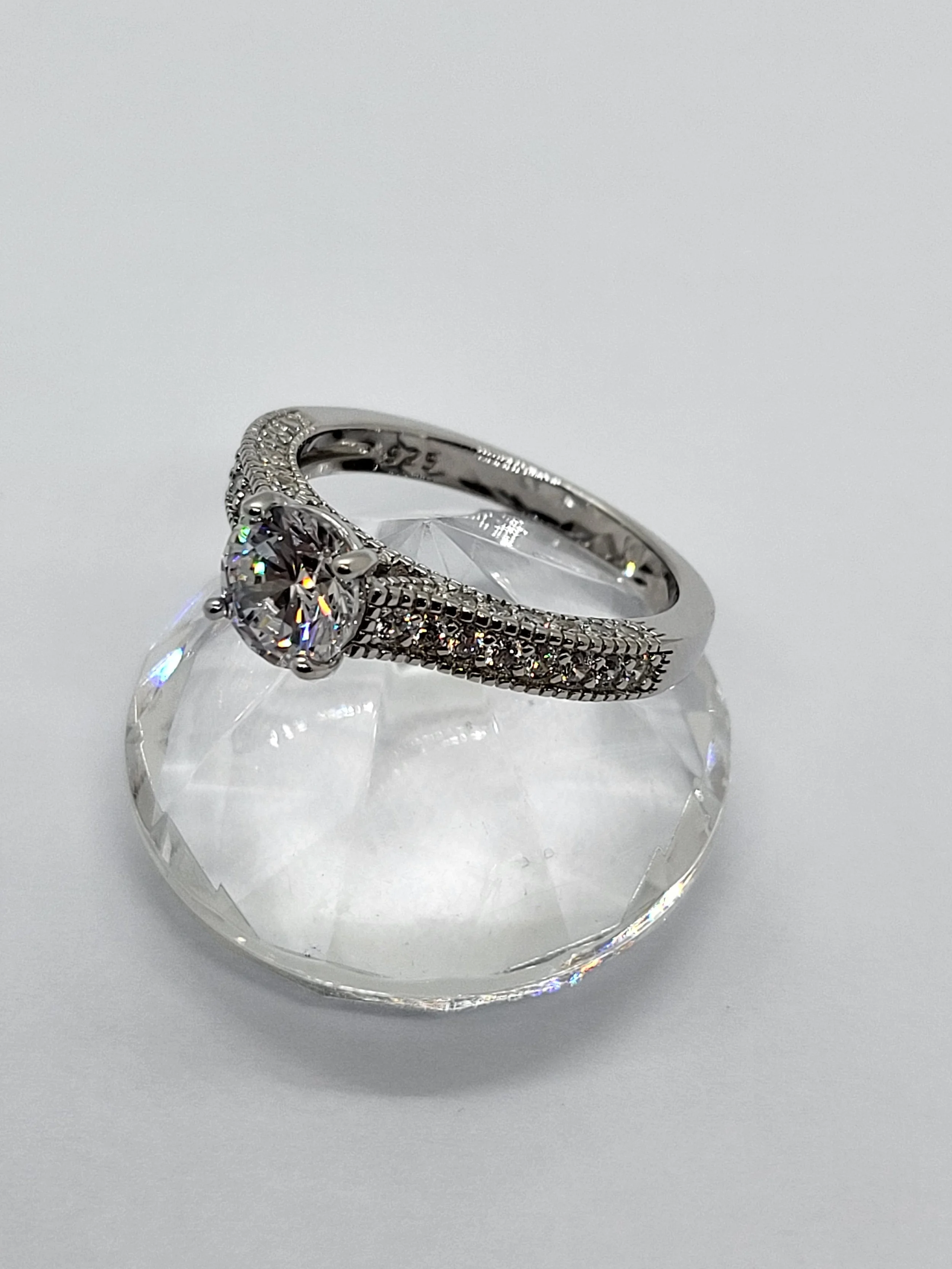 Silver CZ Single Stone Ring