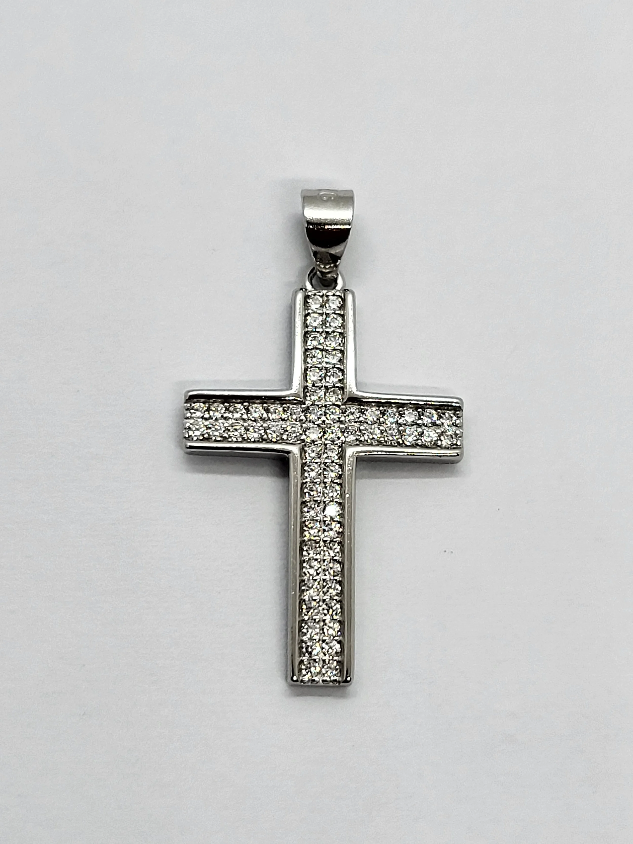 Silver CZ Cross Pendant