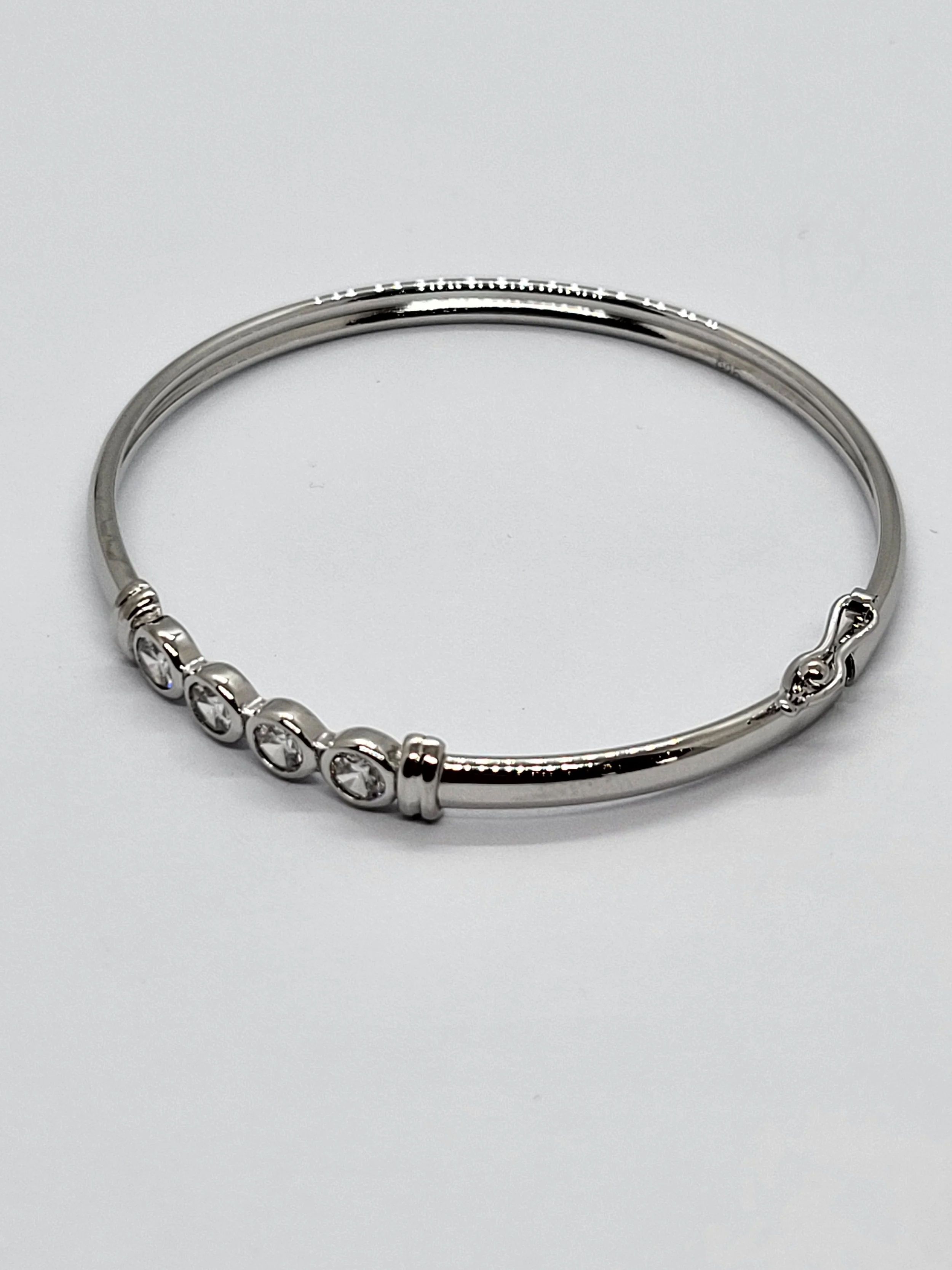 Silver CZ Baby Bangle