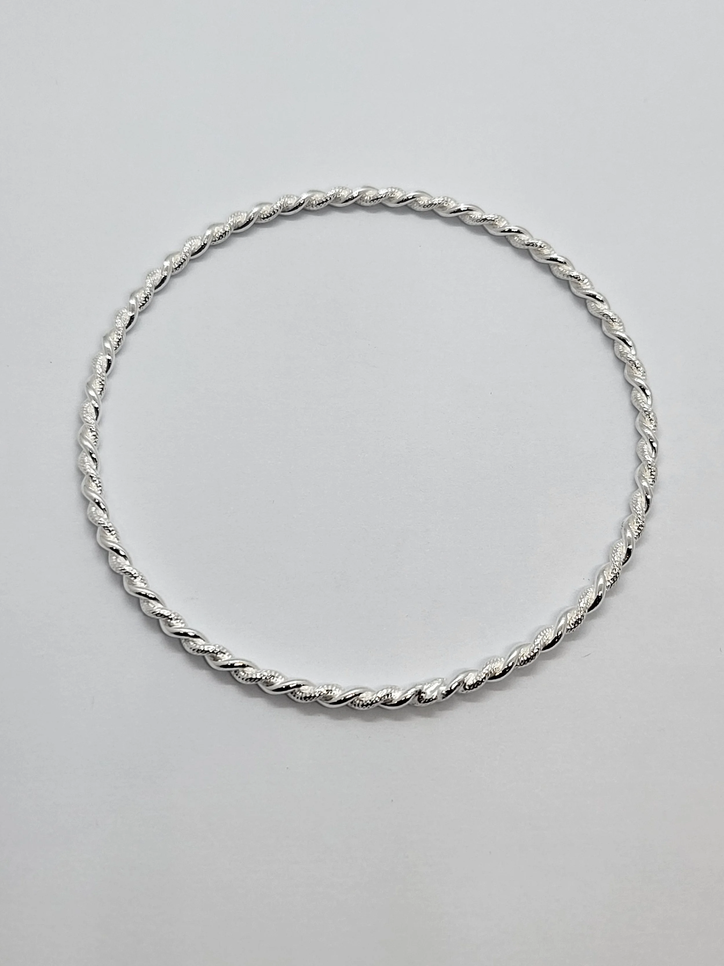 Silver twisted Bangle