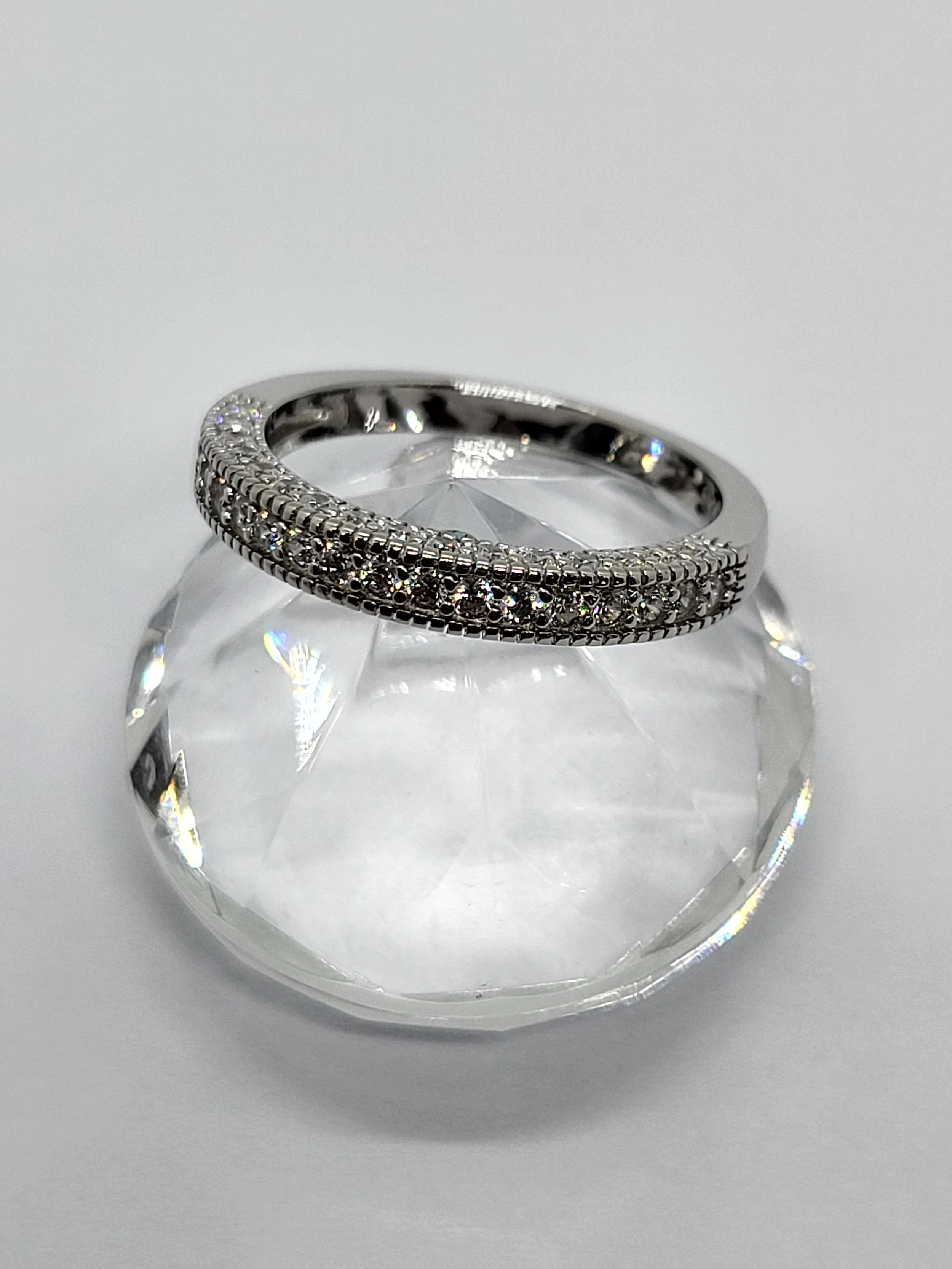 Silver CZ Half Eternity Ring