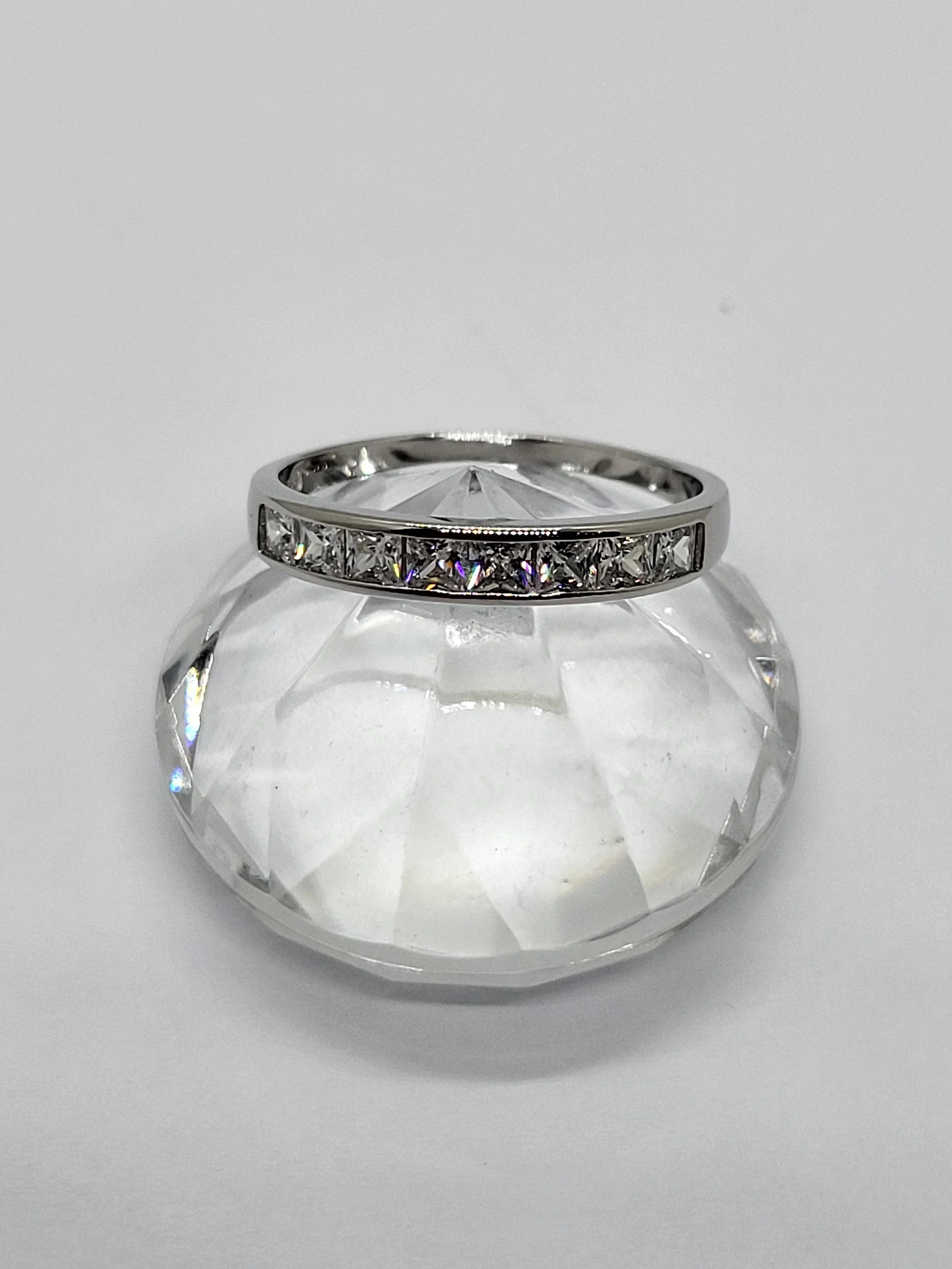 Silver CZ Half Eternity Ring