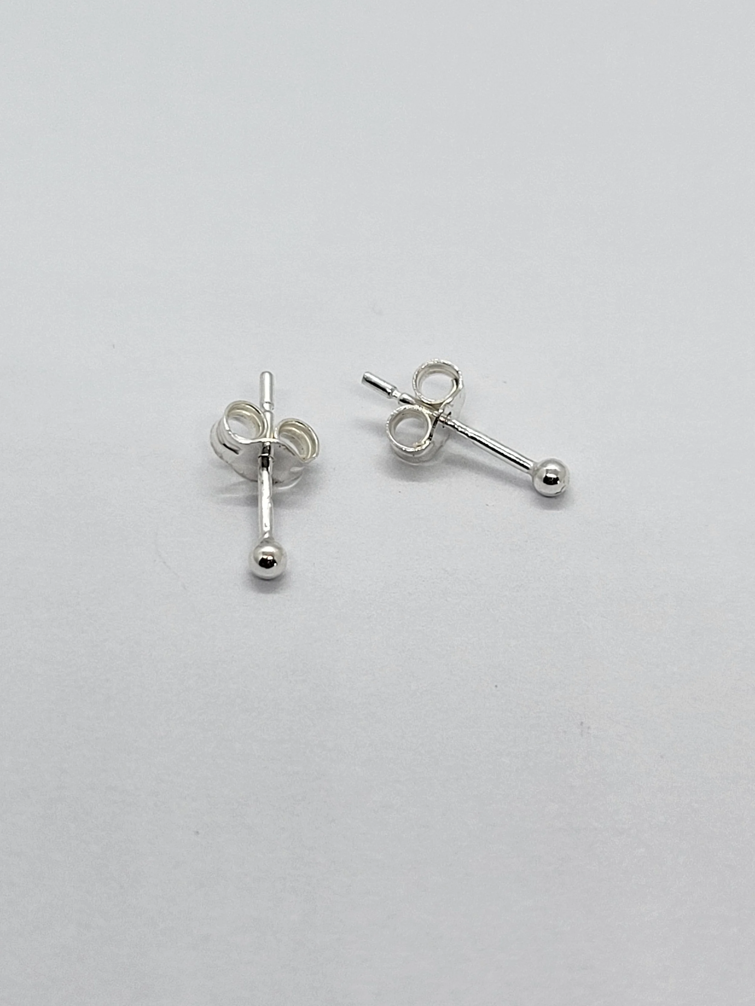 Small Silver Ball Stud Earrings