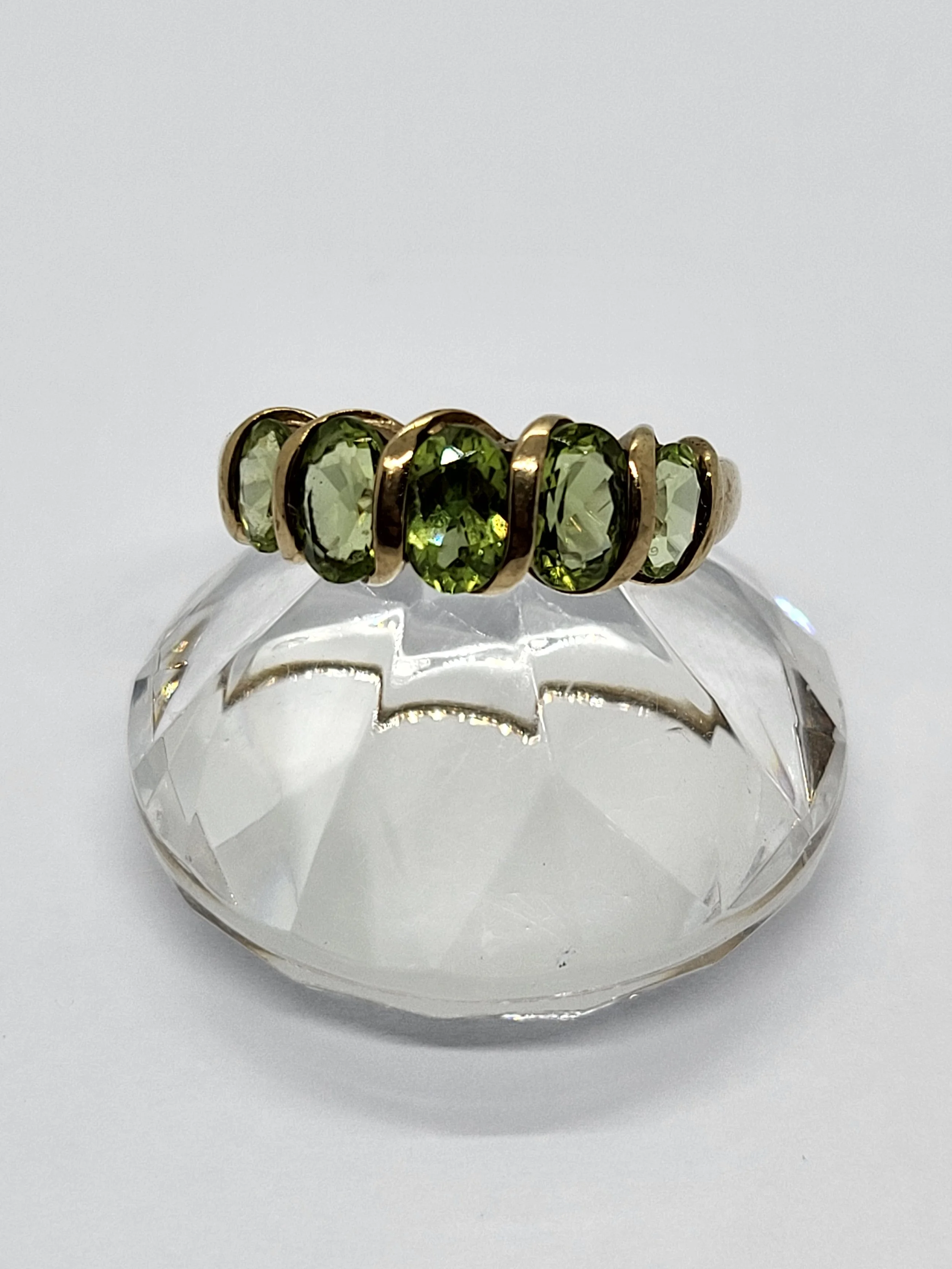Gold Green 5 Stone Ring