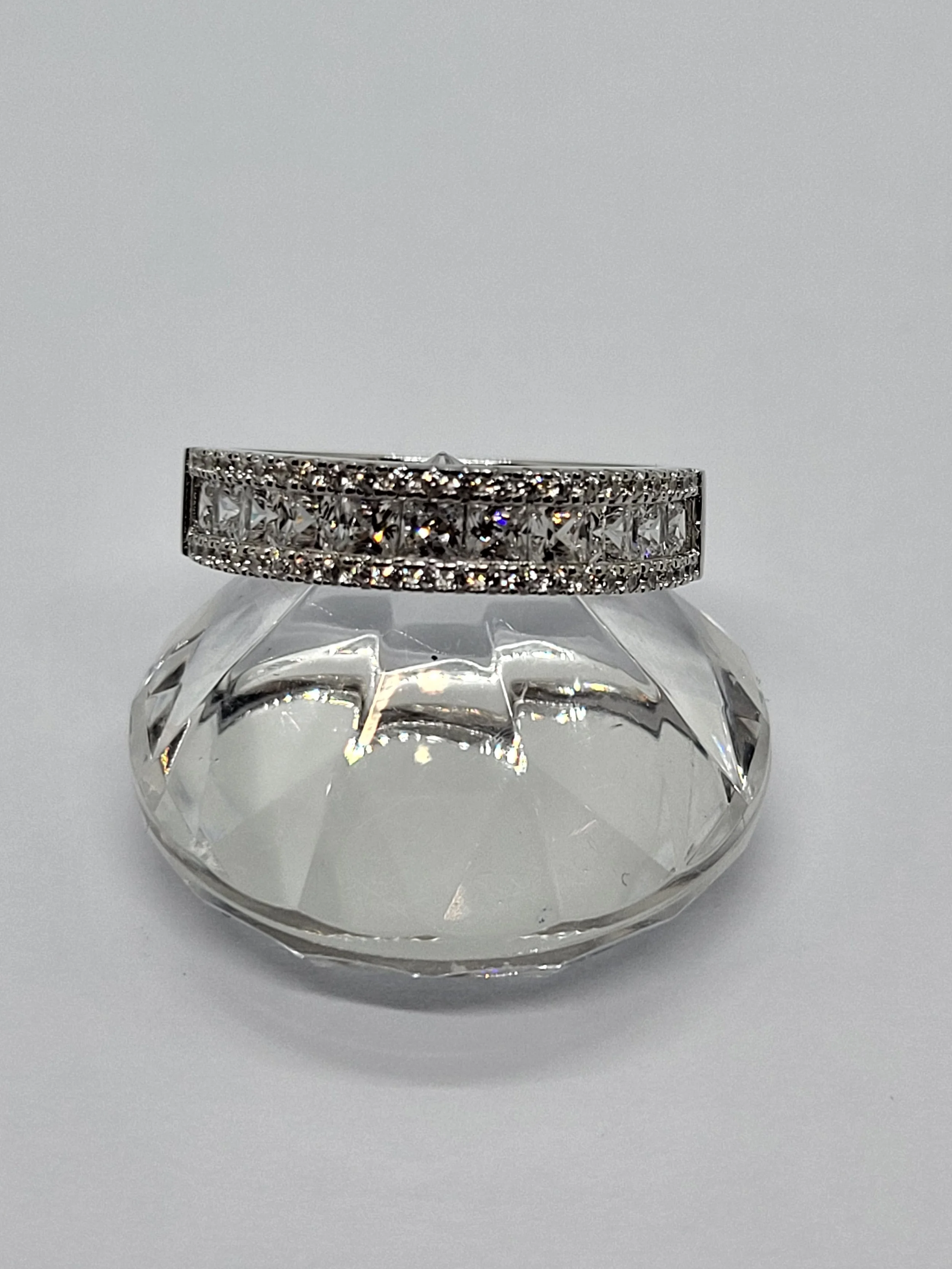 Silver CZ Half Eternity Ring