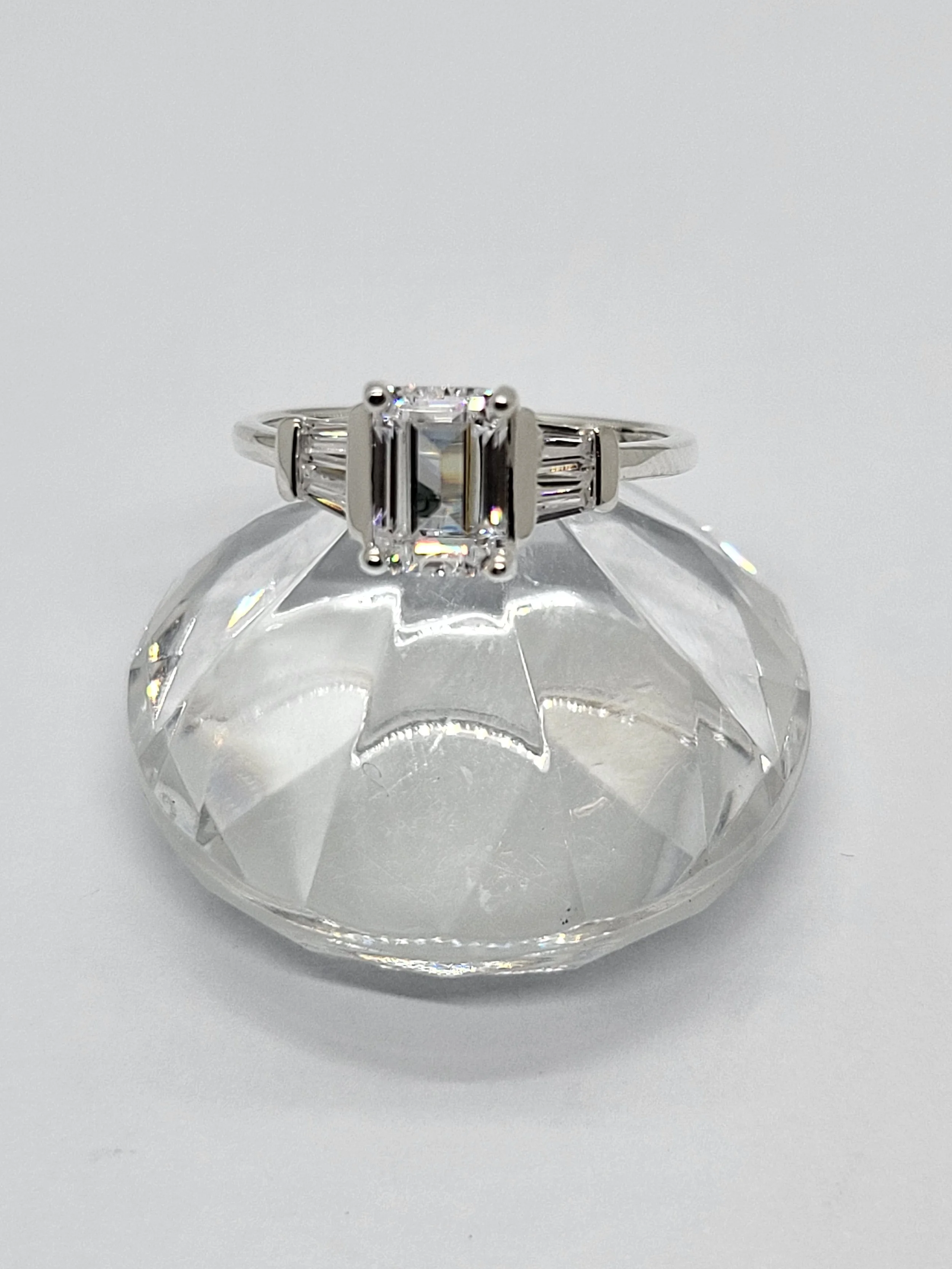Silver CZ Trilogy Ring