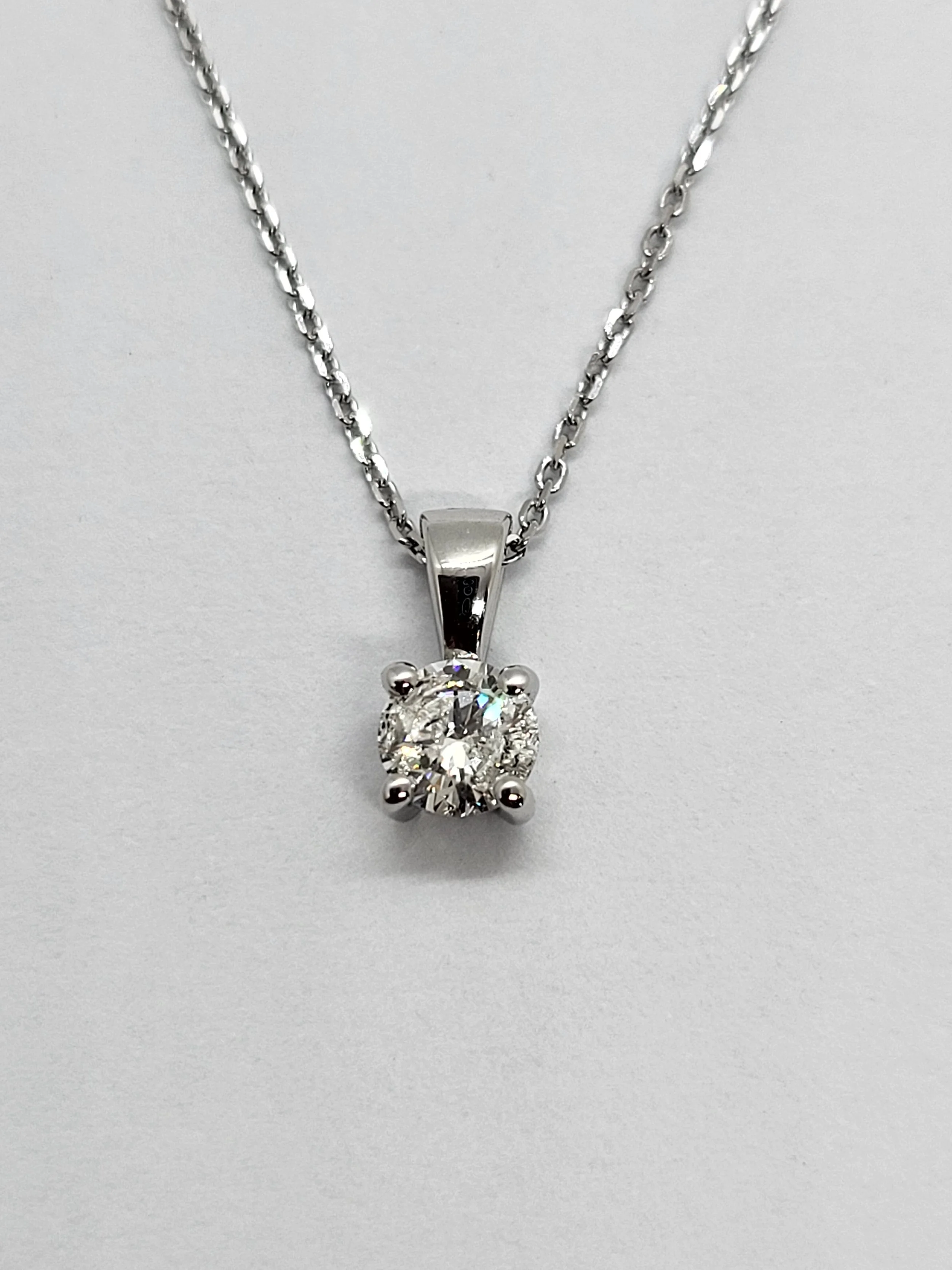 Diamond Solitaire Pendant & Chain