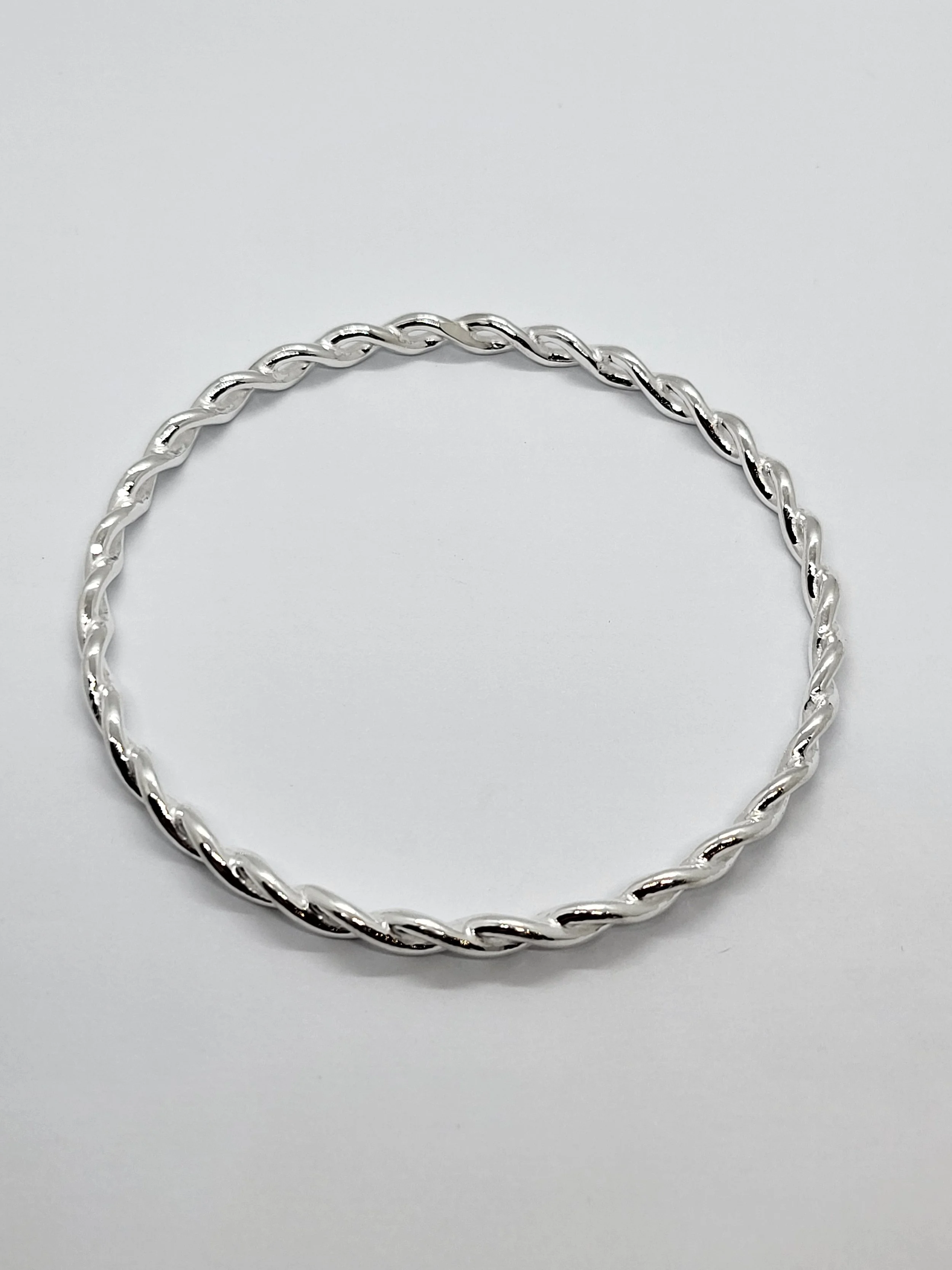 Silver Twisted Bangle