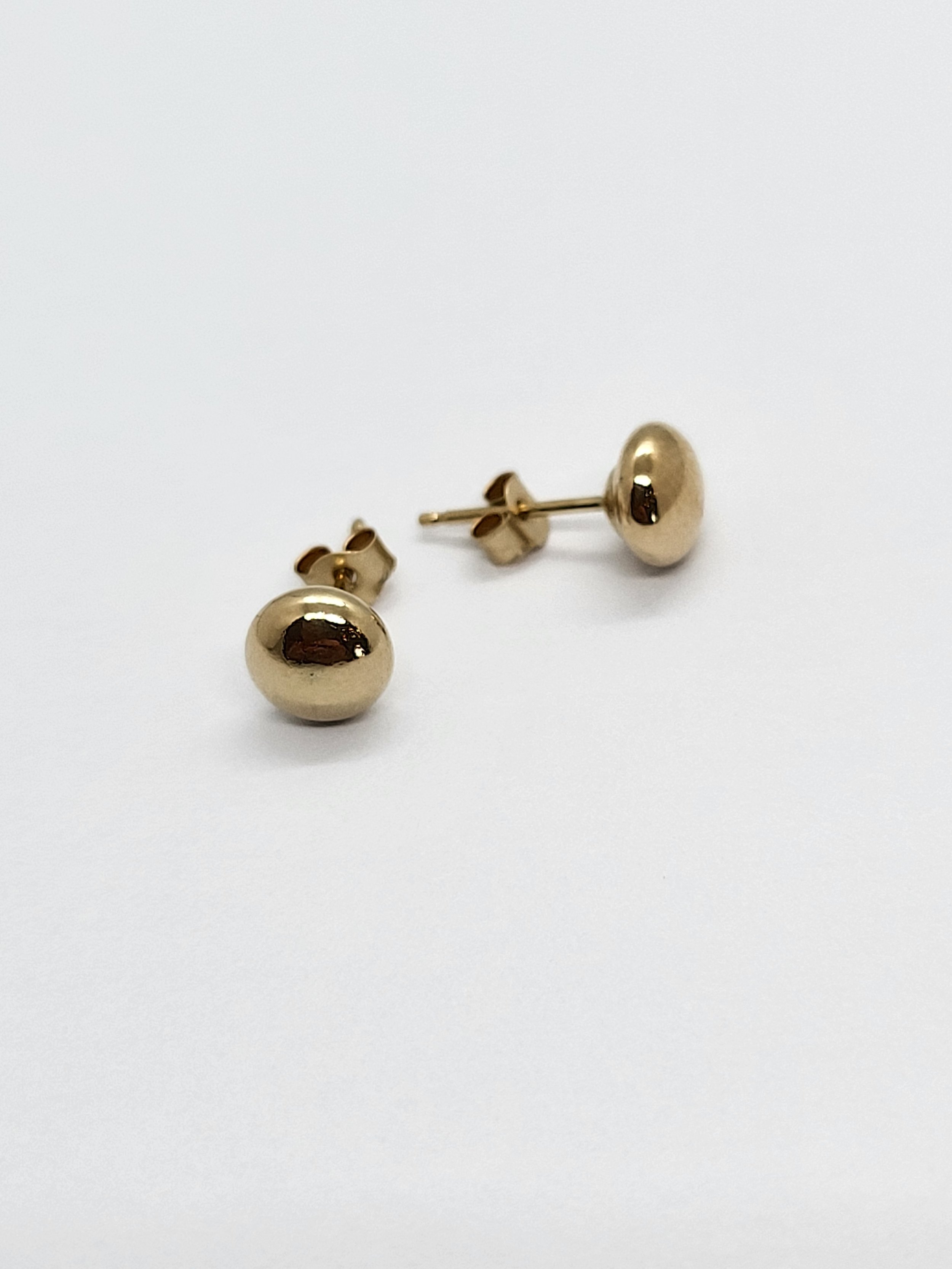 Gold Button Stud Earrings