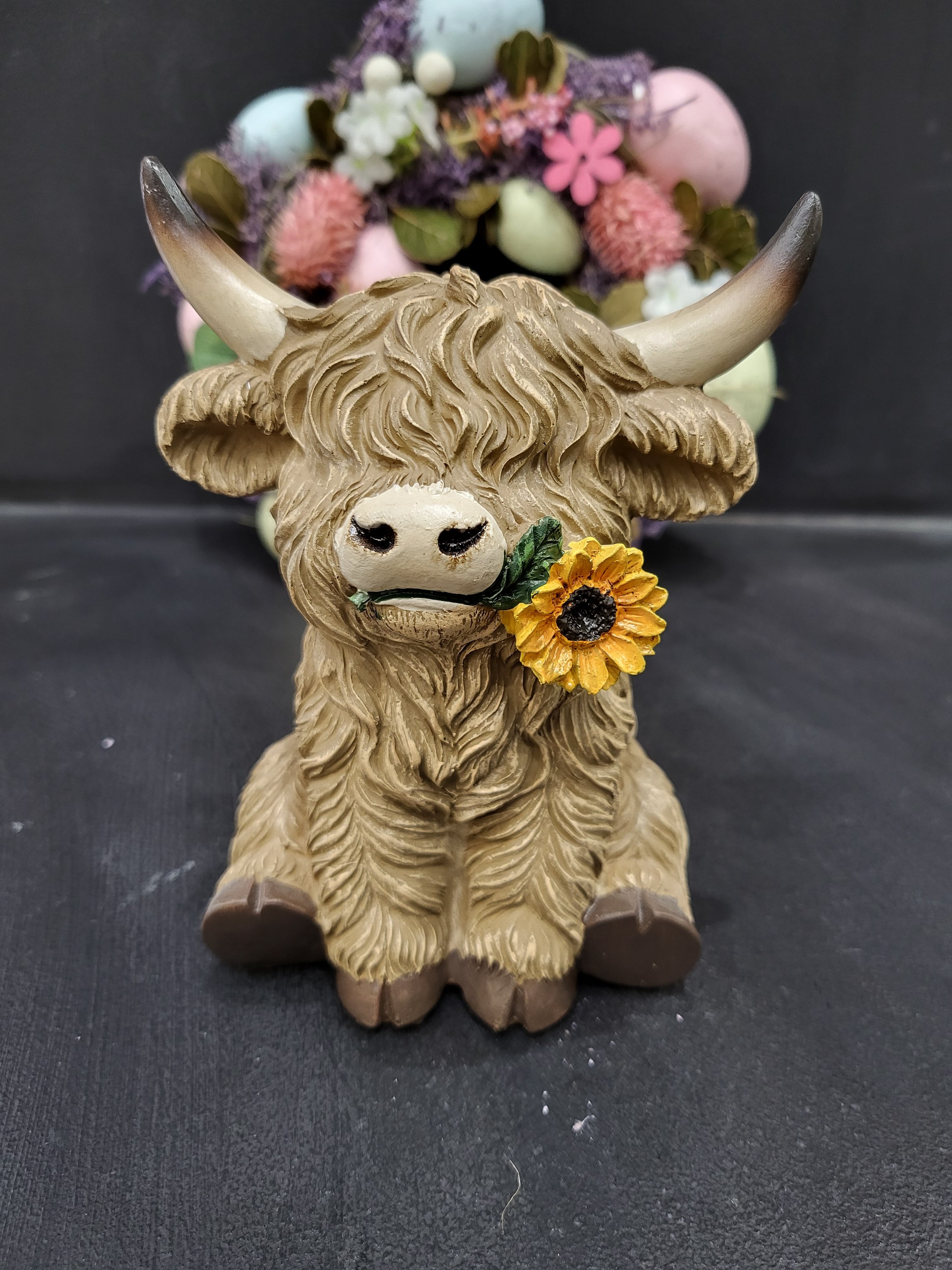 Highland Cow With Flower