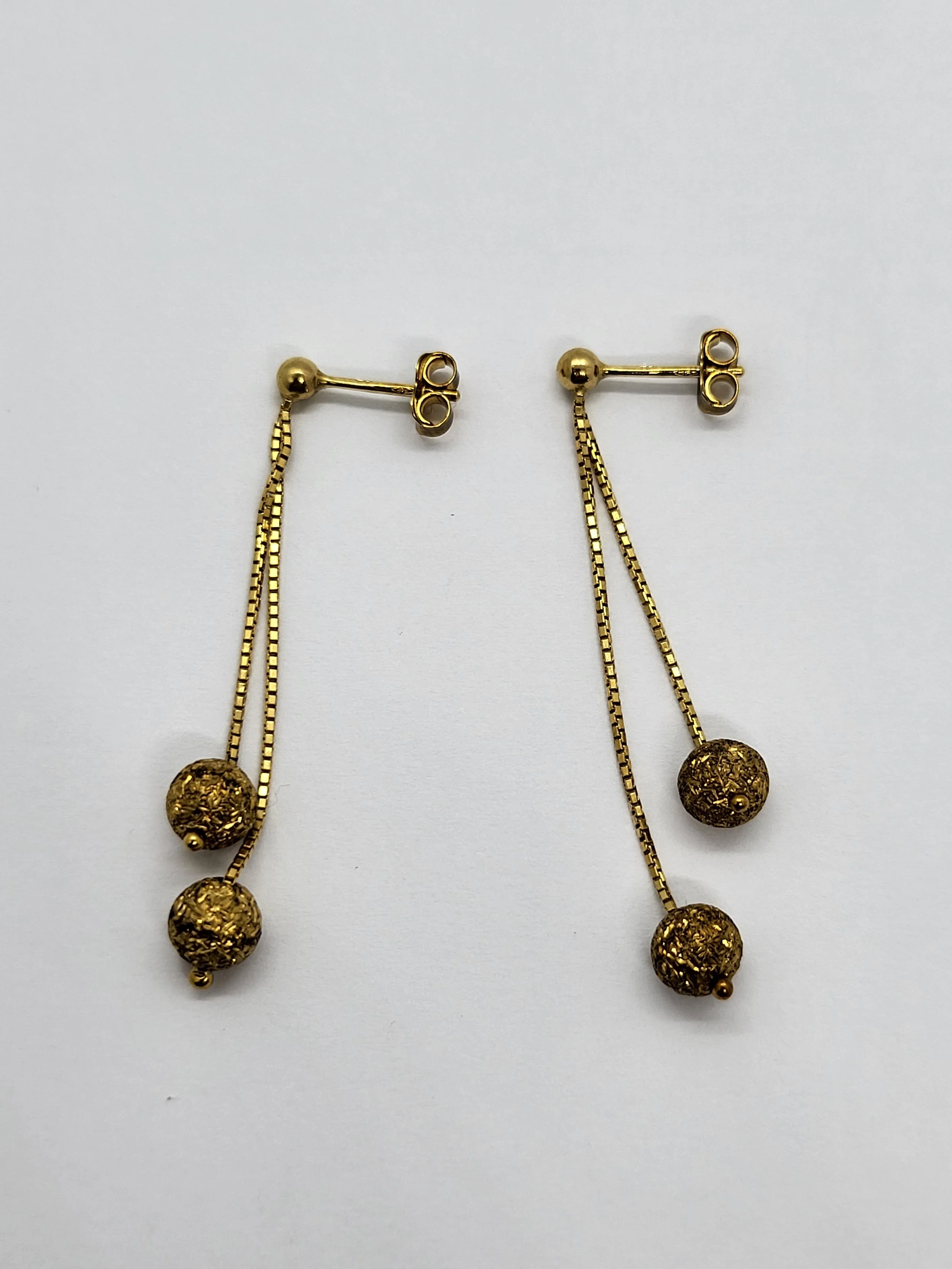 Gold Ball Drop Earrings