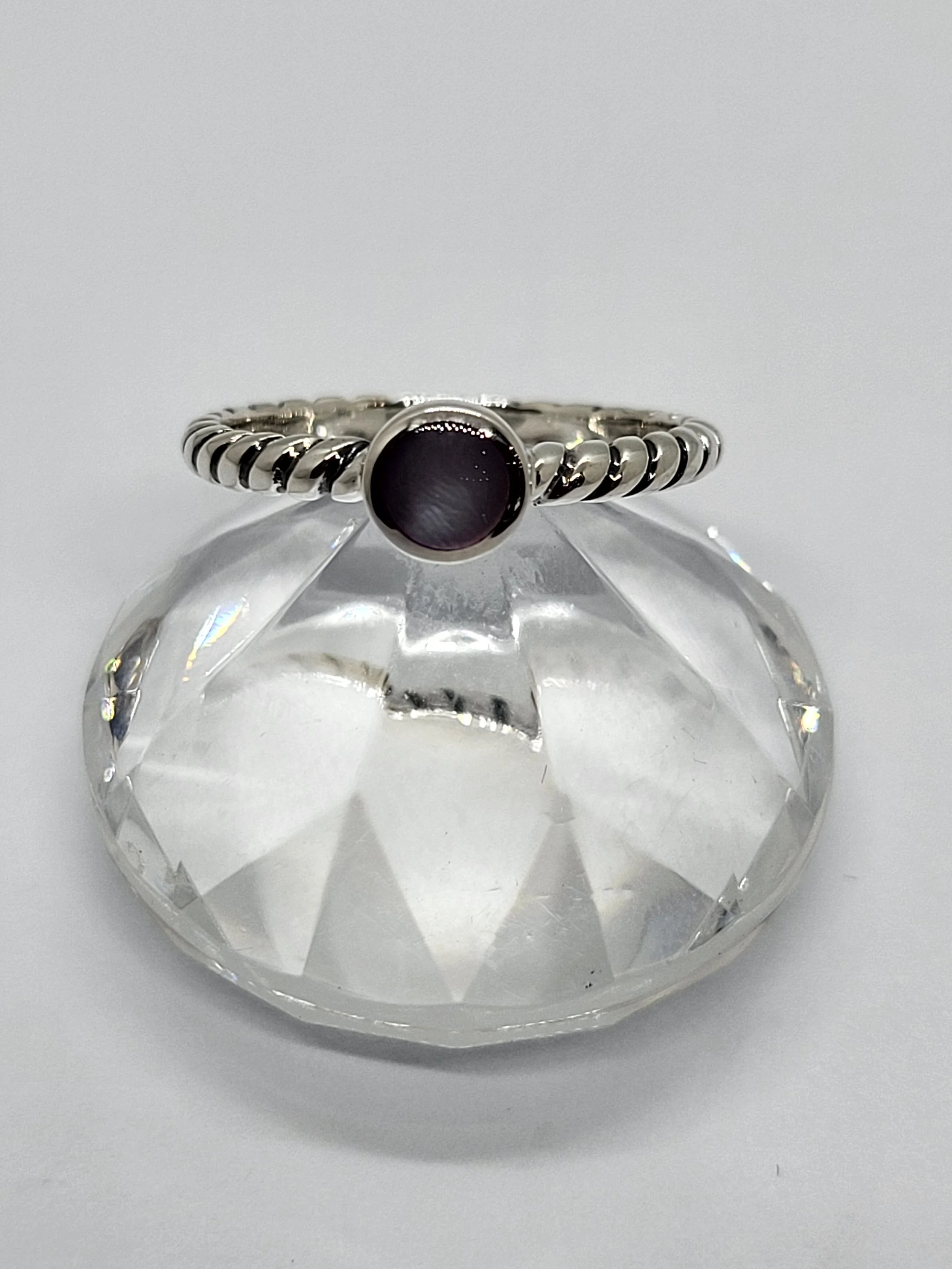 Silver Pink Pearl Ring