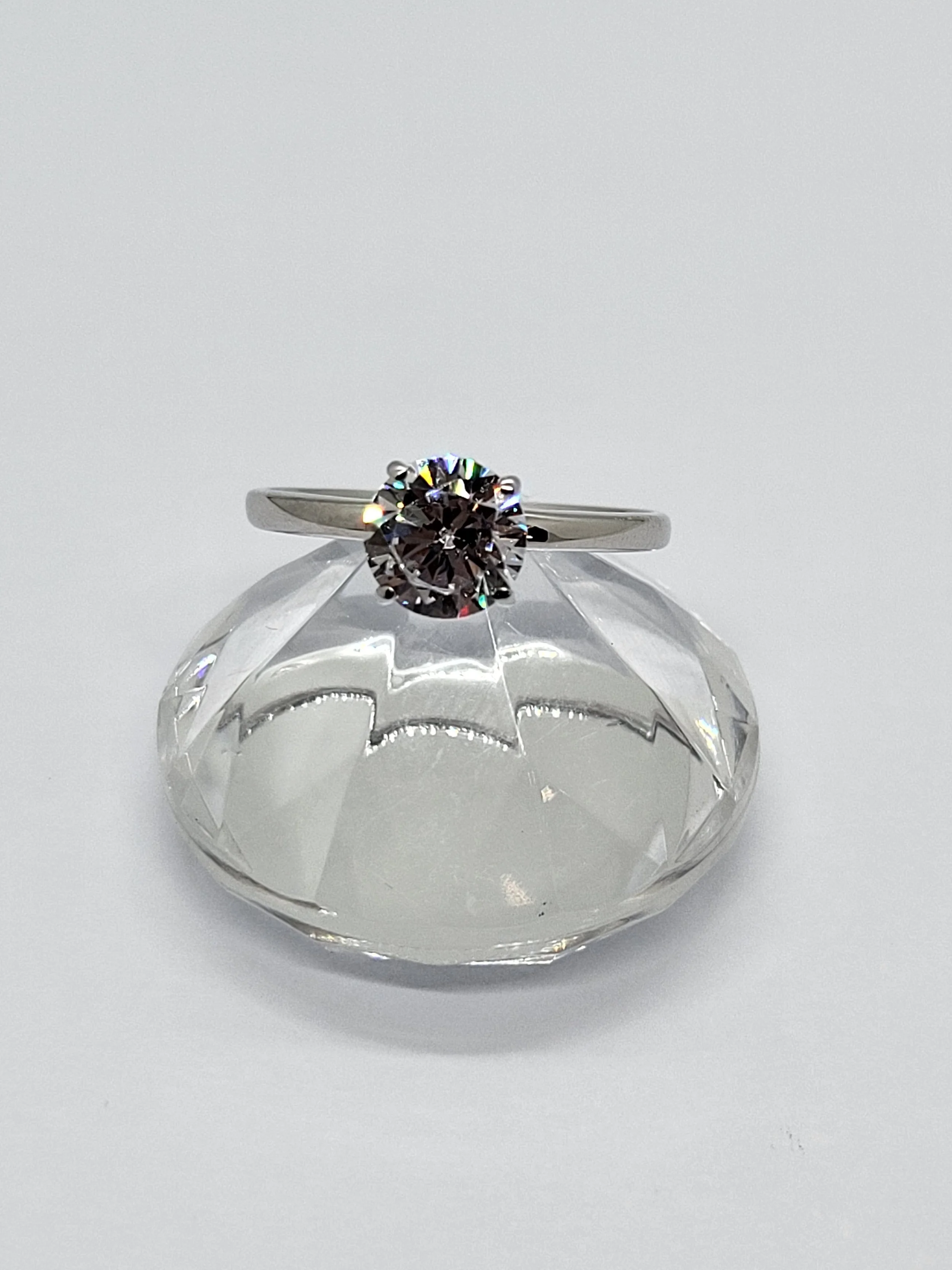 Silver CZ Solitaire Ring