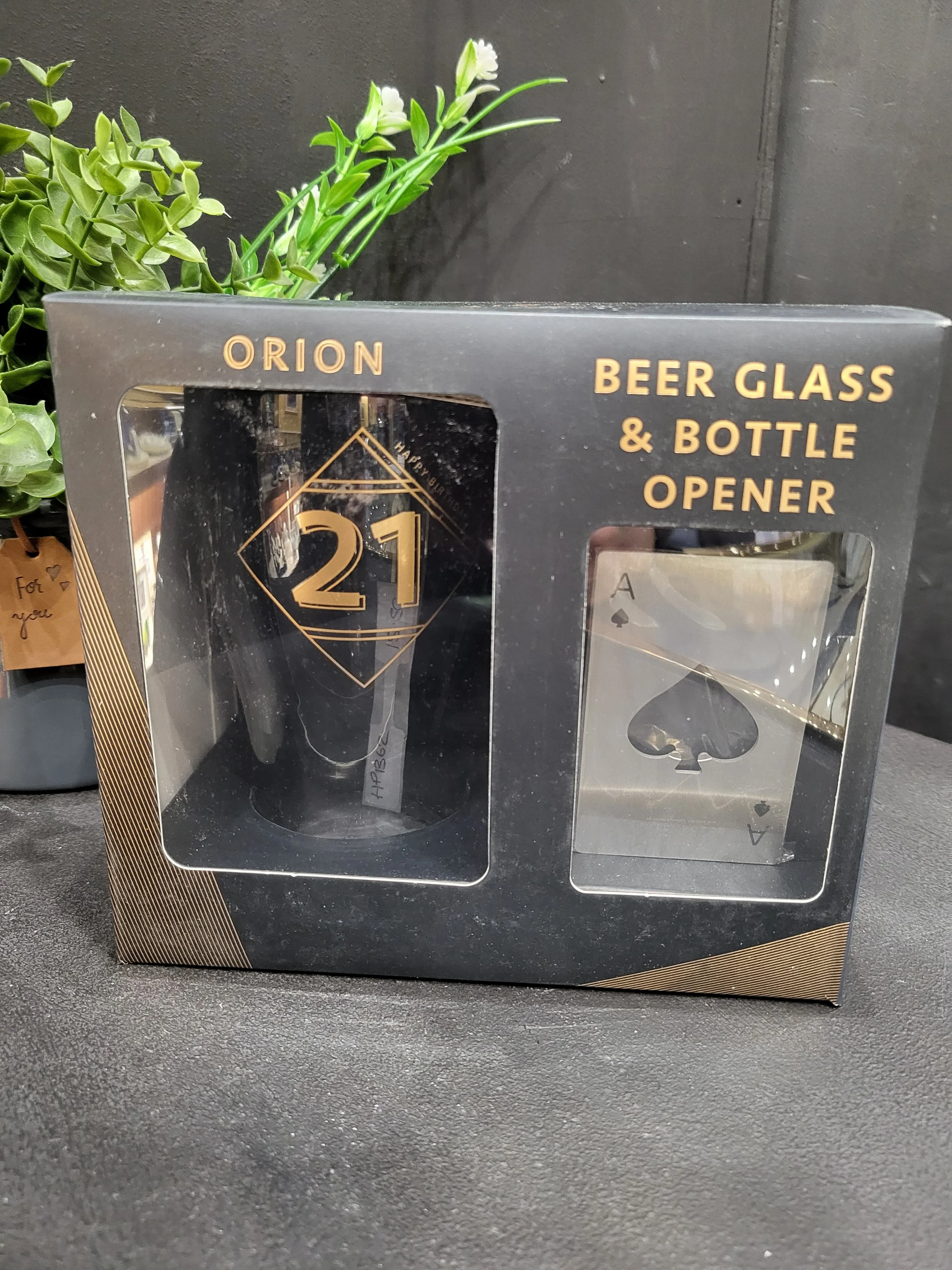 21st Beer Glass & Bottle Opener