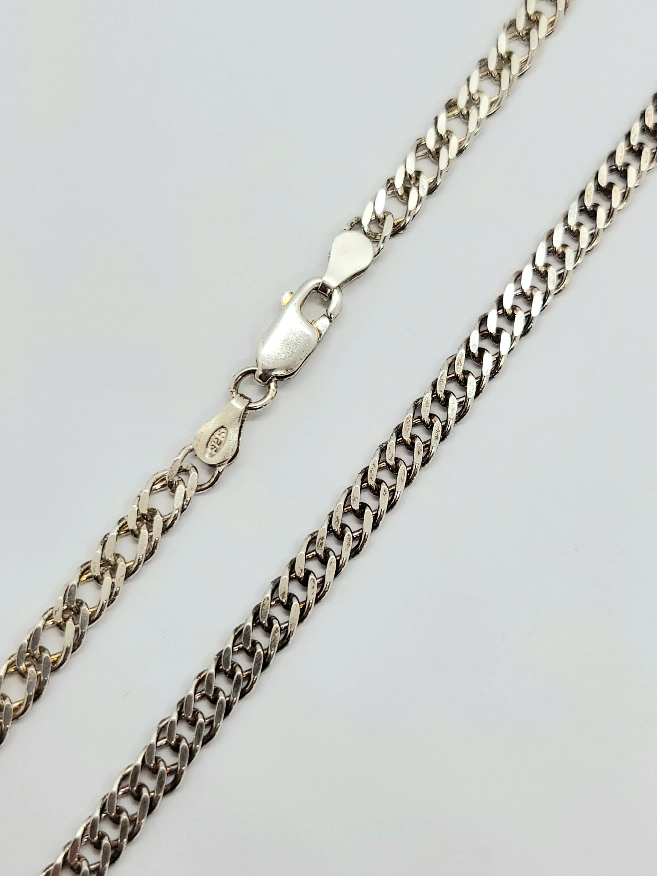 Silver Double Curb Chain 20"