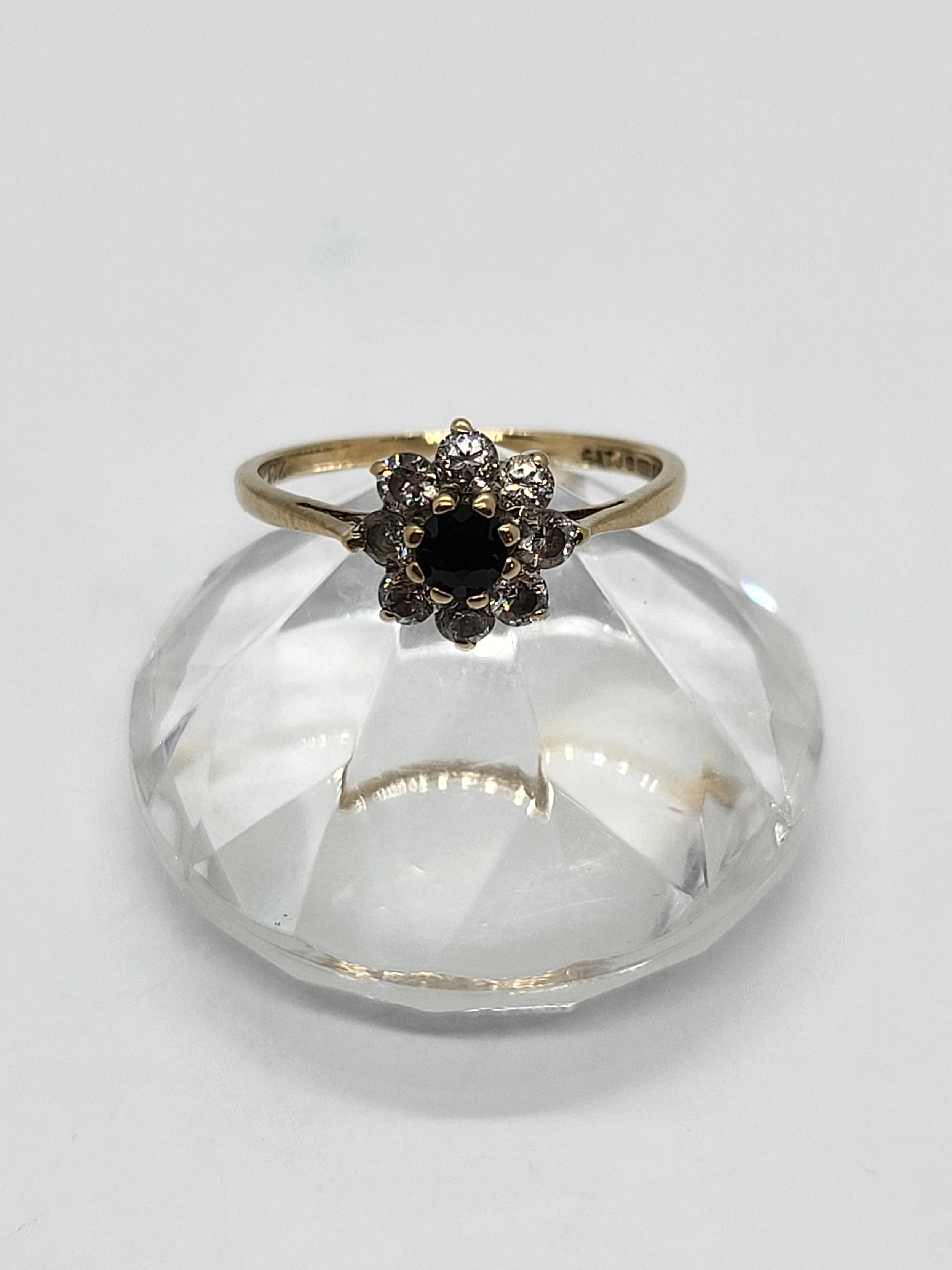 Gold Sapphire & CZ Ring