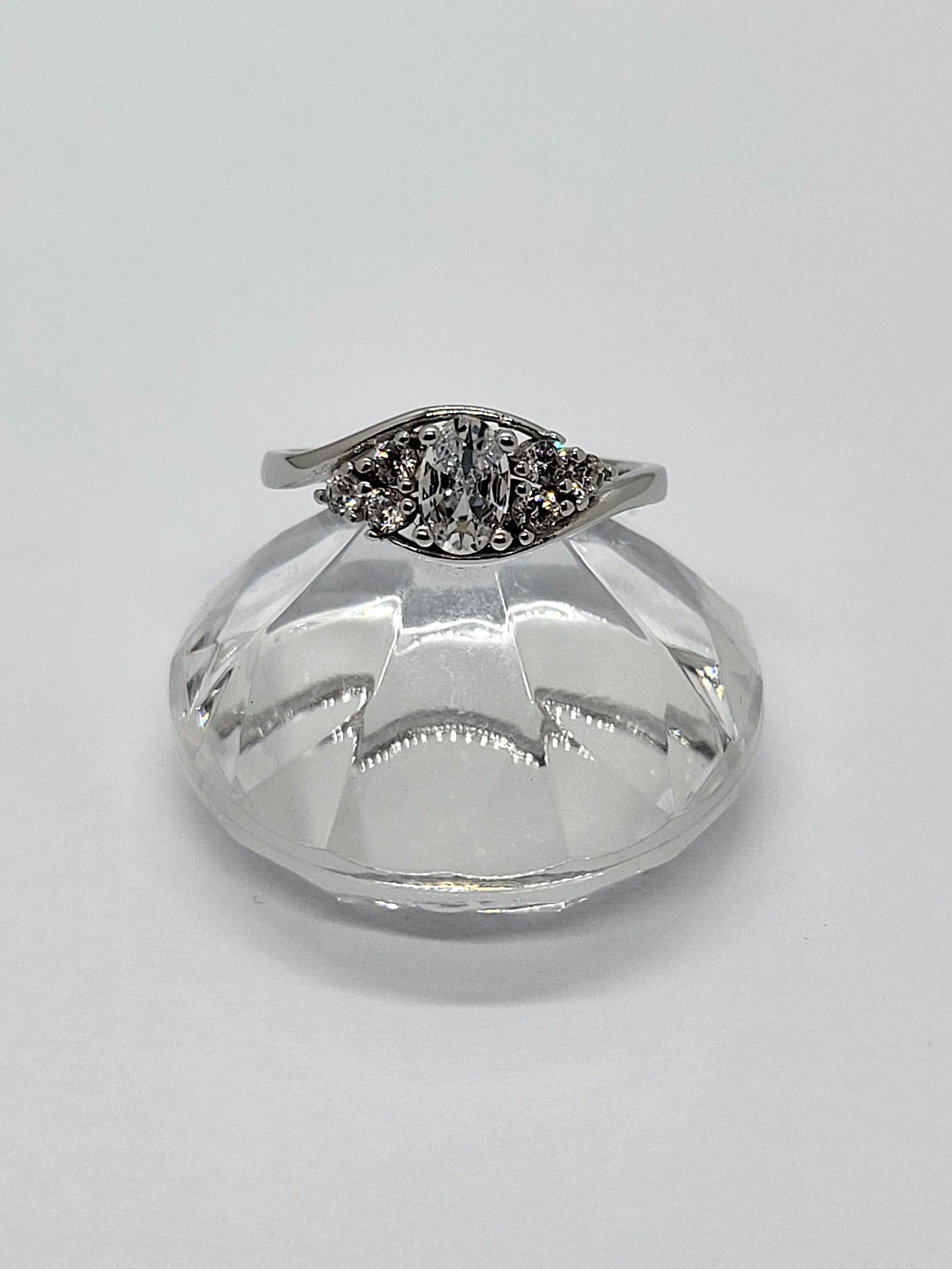 Silver CZ Cluster Ring