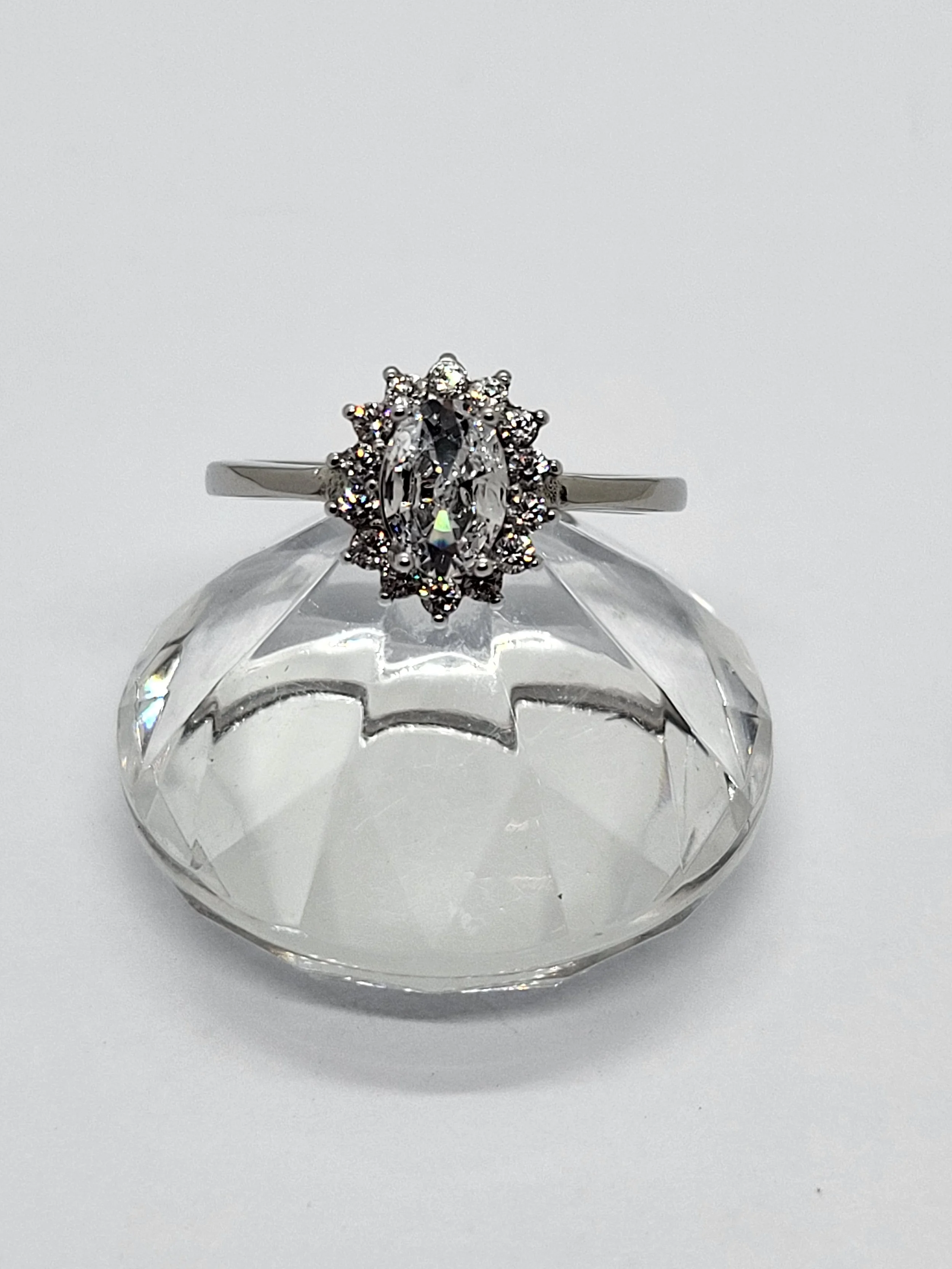 Silver CZ Cluster Ring