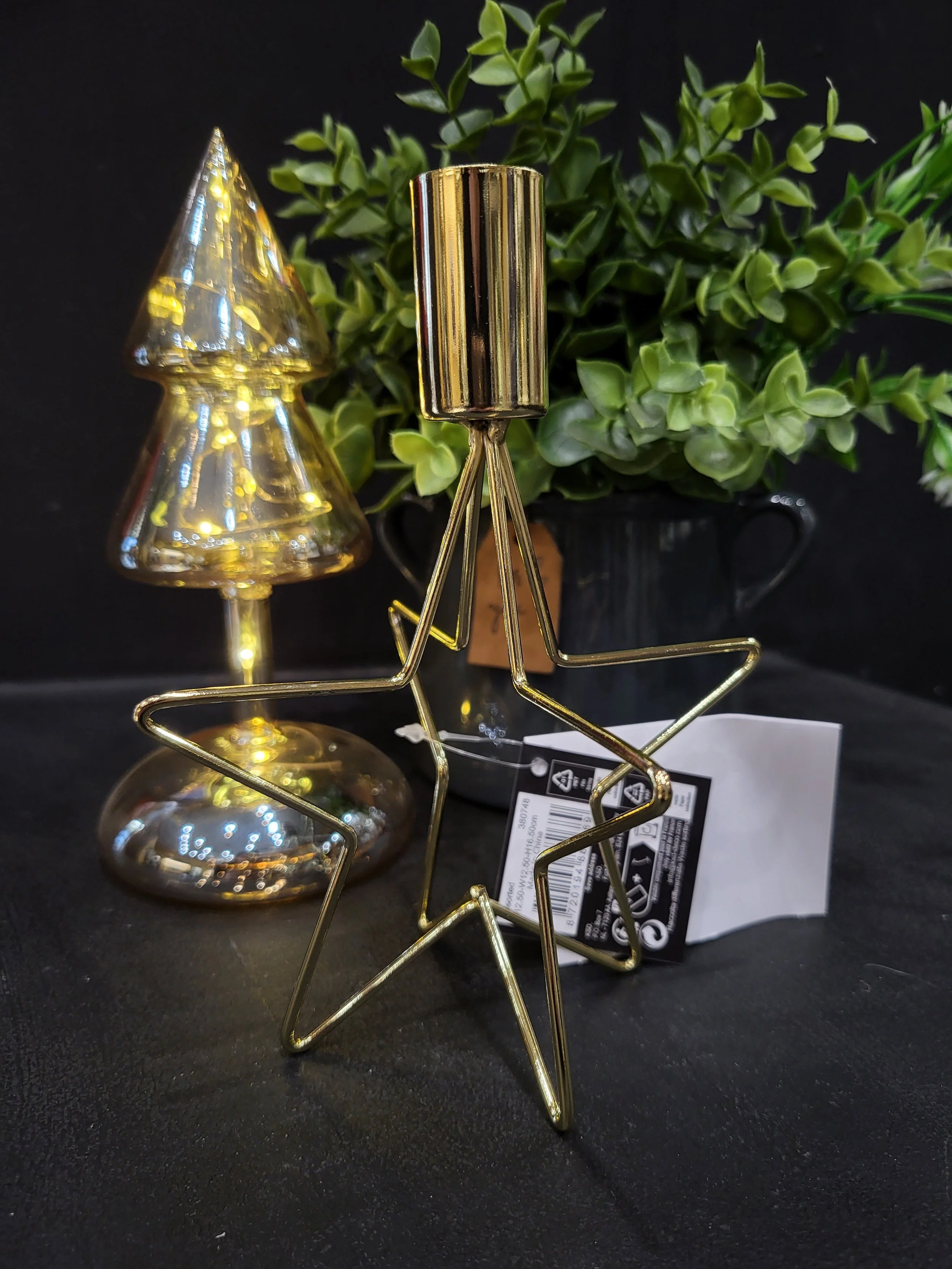 Gold Star Candle Holder