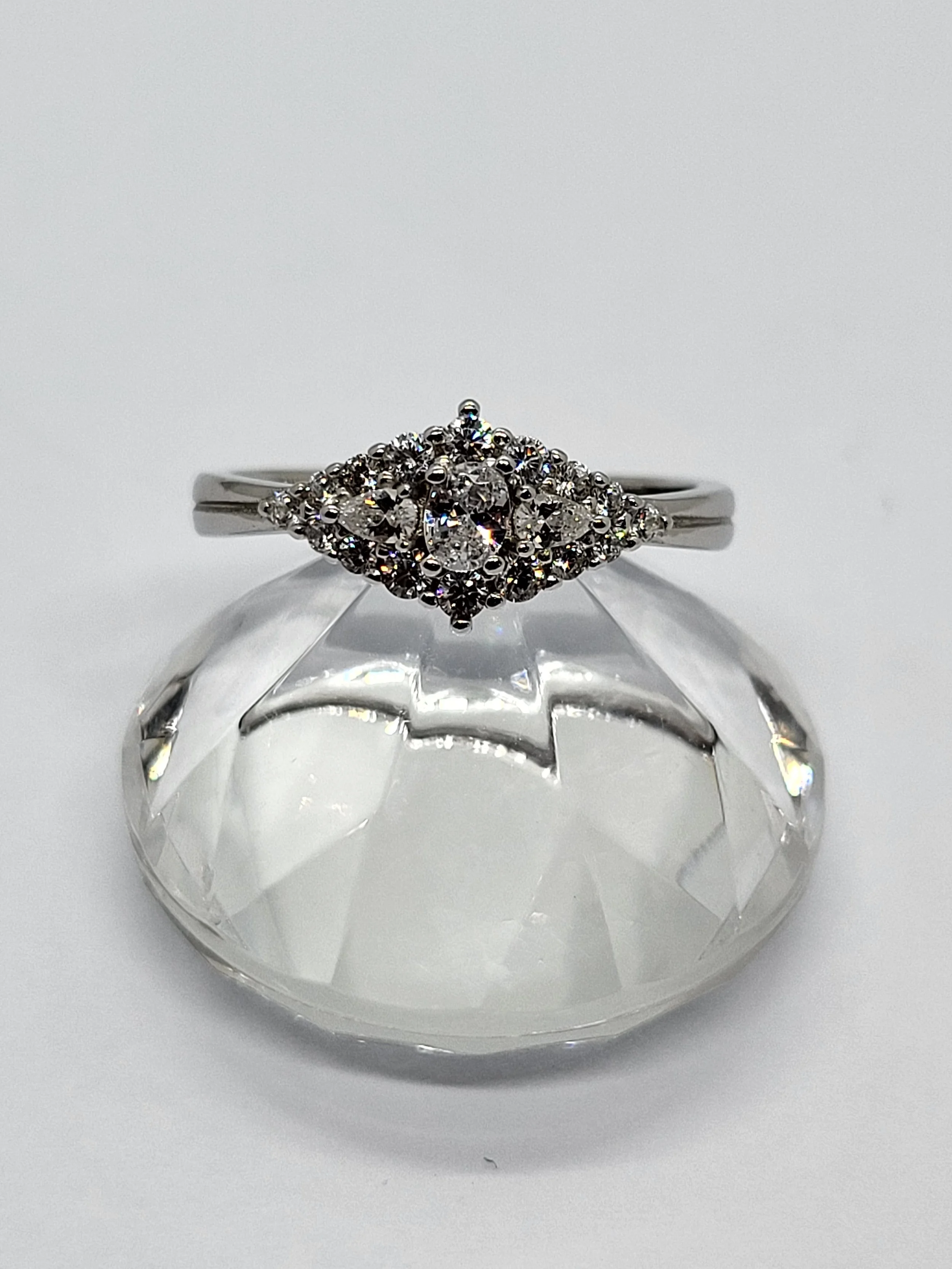 Silver CZ Cluster Ring