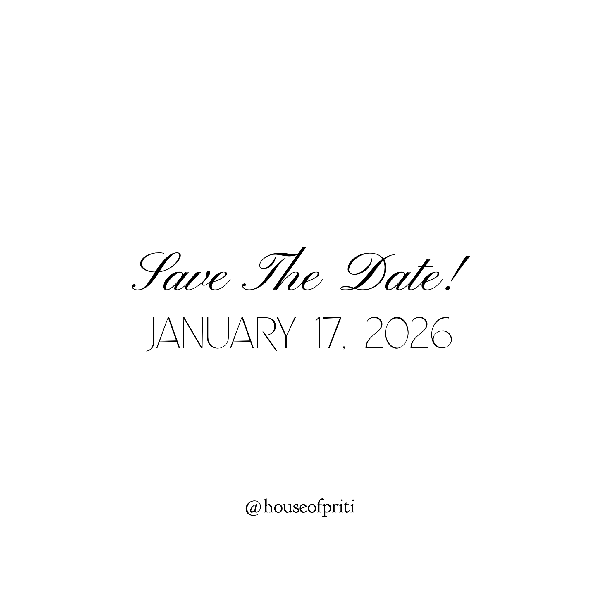 Save the Date! 1/17/26