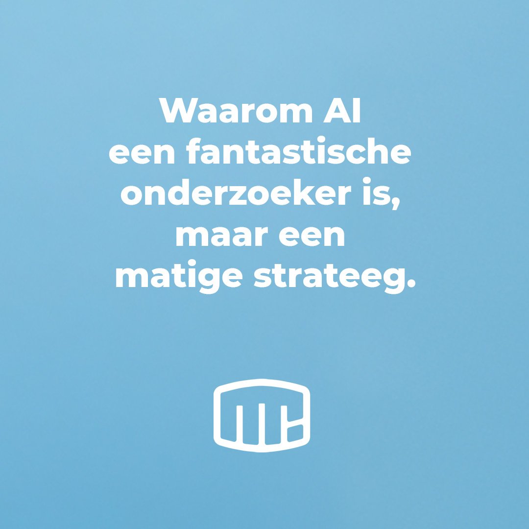 Waarom AI een fantastische onderzoeker is, maar een matige strateeg.