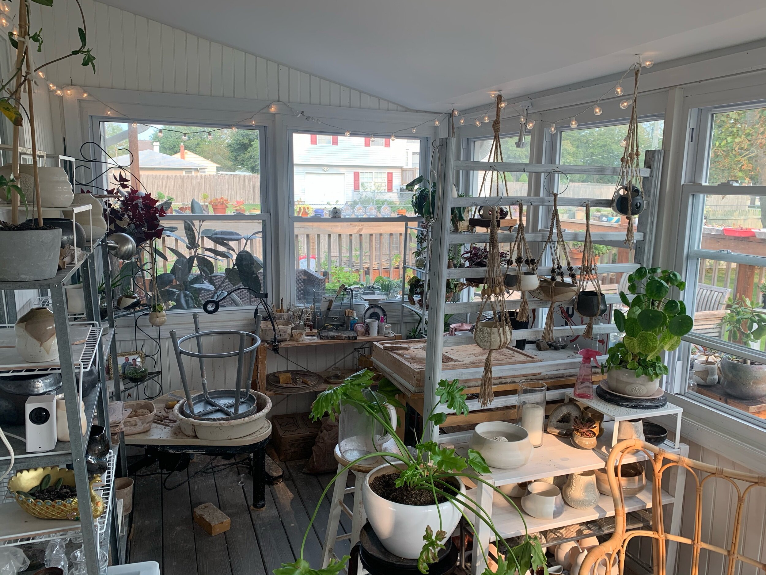 Image of the inside of the Femme Sole Ceramic Studio.